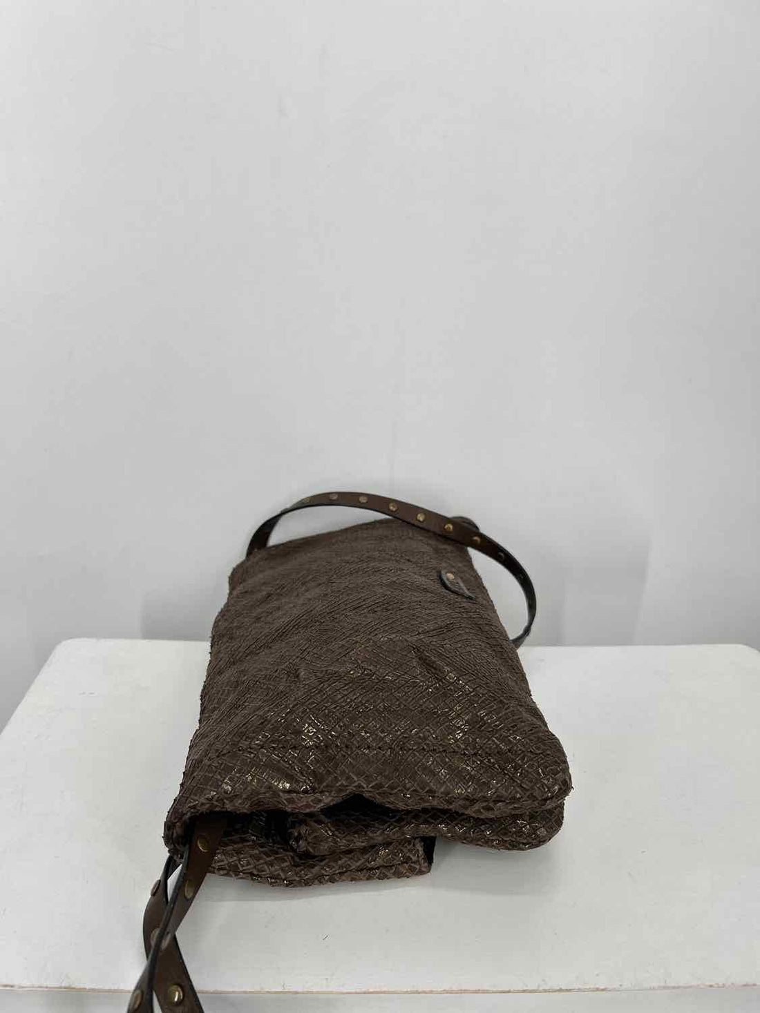 Frye Brown Genuine Leather Pre Owned Crossbody