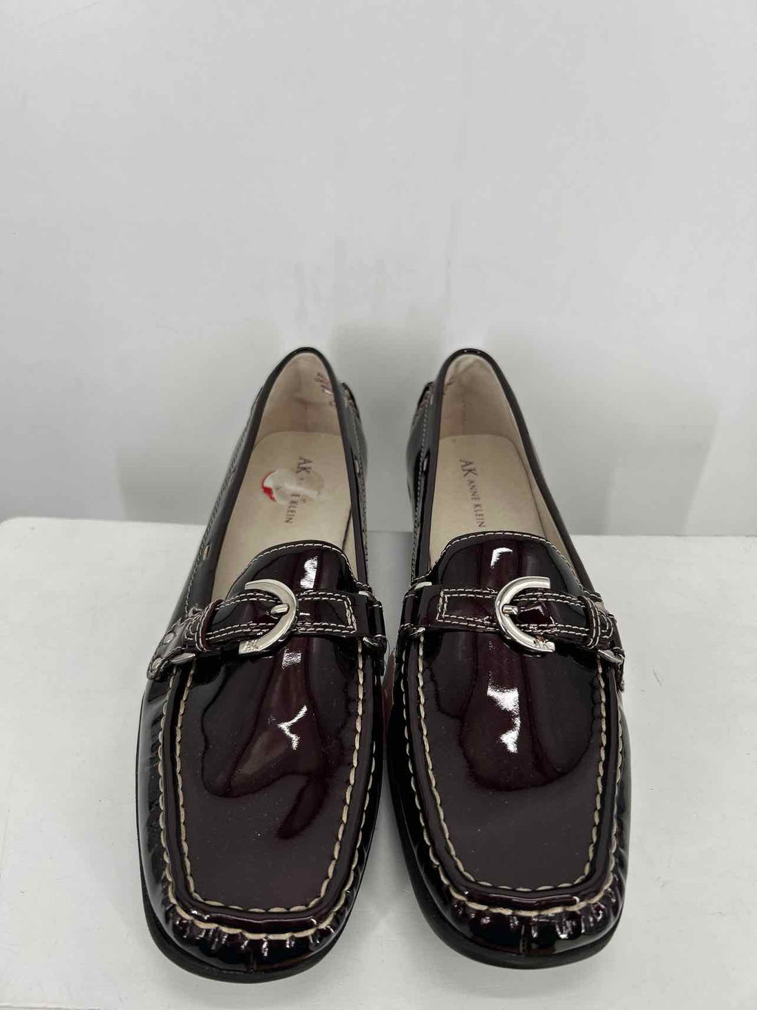 Anne Klein Women Size 9.5 Dark Burgandy Patent Leather Loafers