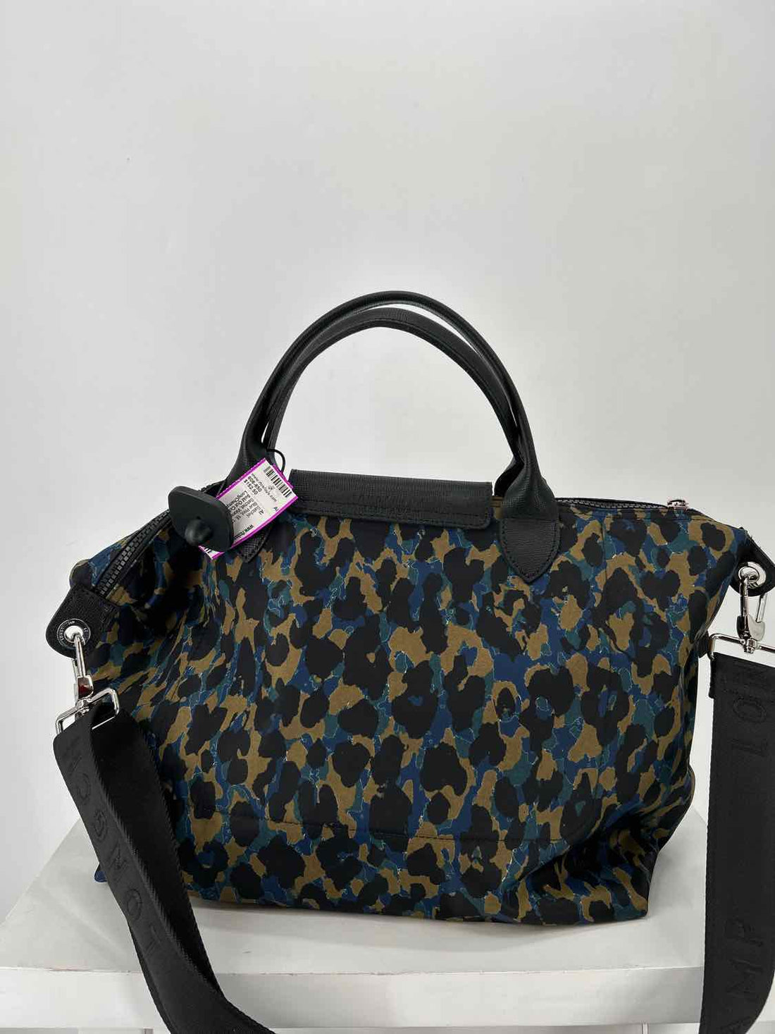 LongChamp Blue Print Nylon Pre Owned Satchel