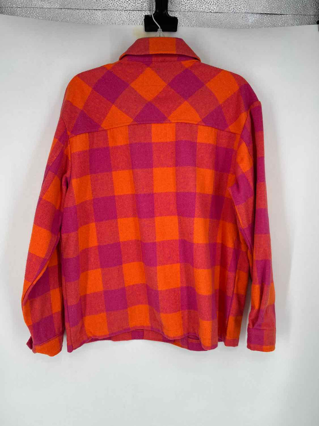 Velvet Heart Size M Orange & Pink Plaid Shacket