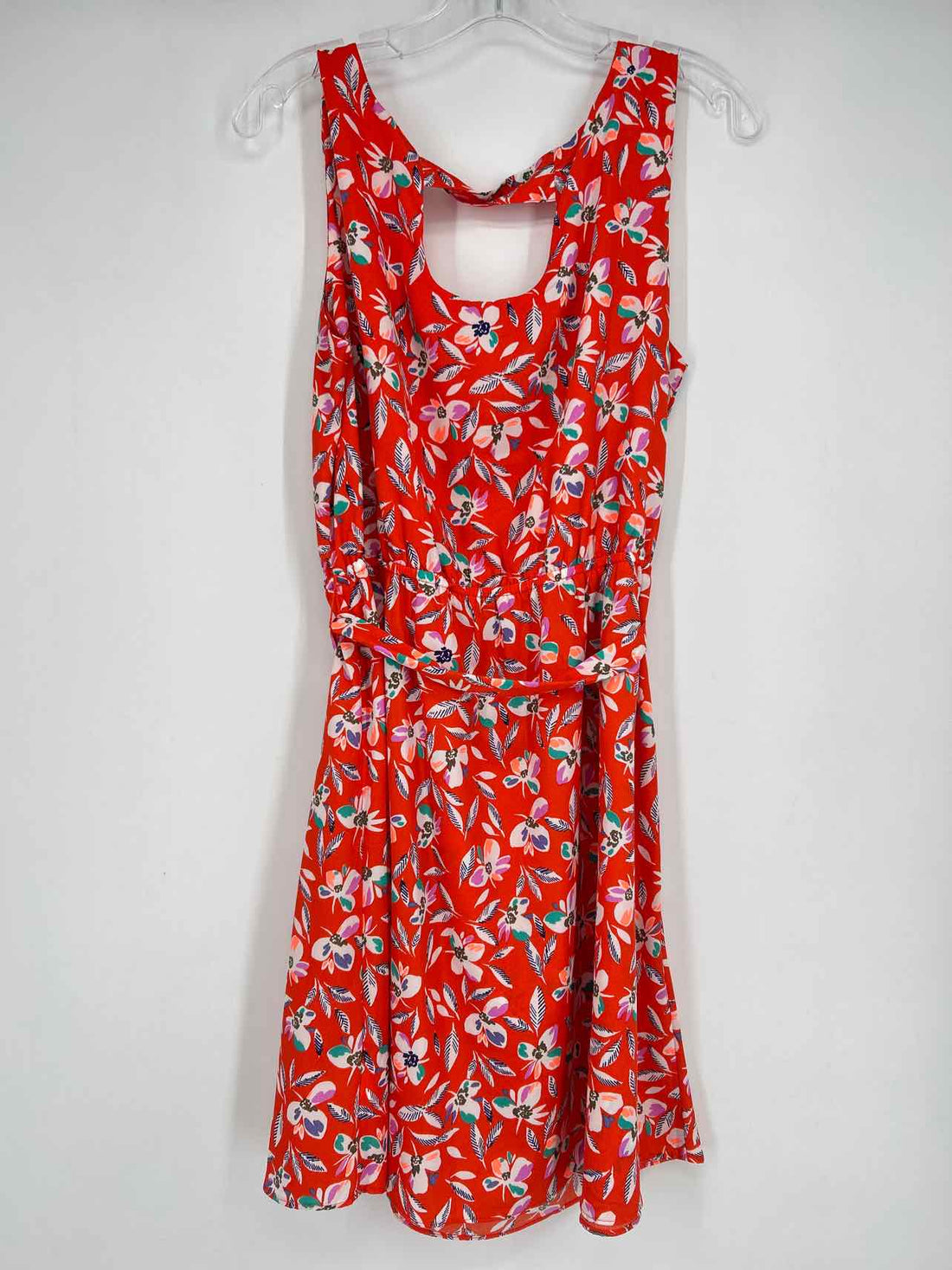 Gap Size L Orange Floral Sleeveless Dress