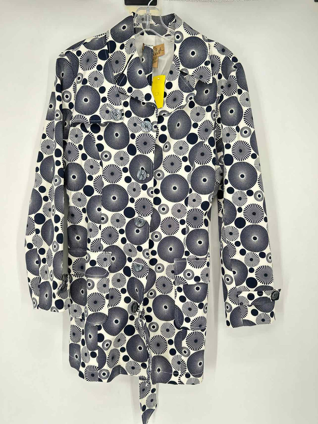 Peck & Peck Size M White Print Jacket