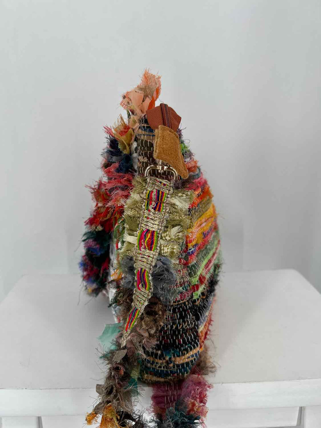 Handmade Multi Color Mixed Media Pre Owned Crossbody