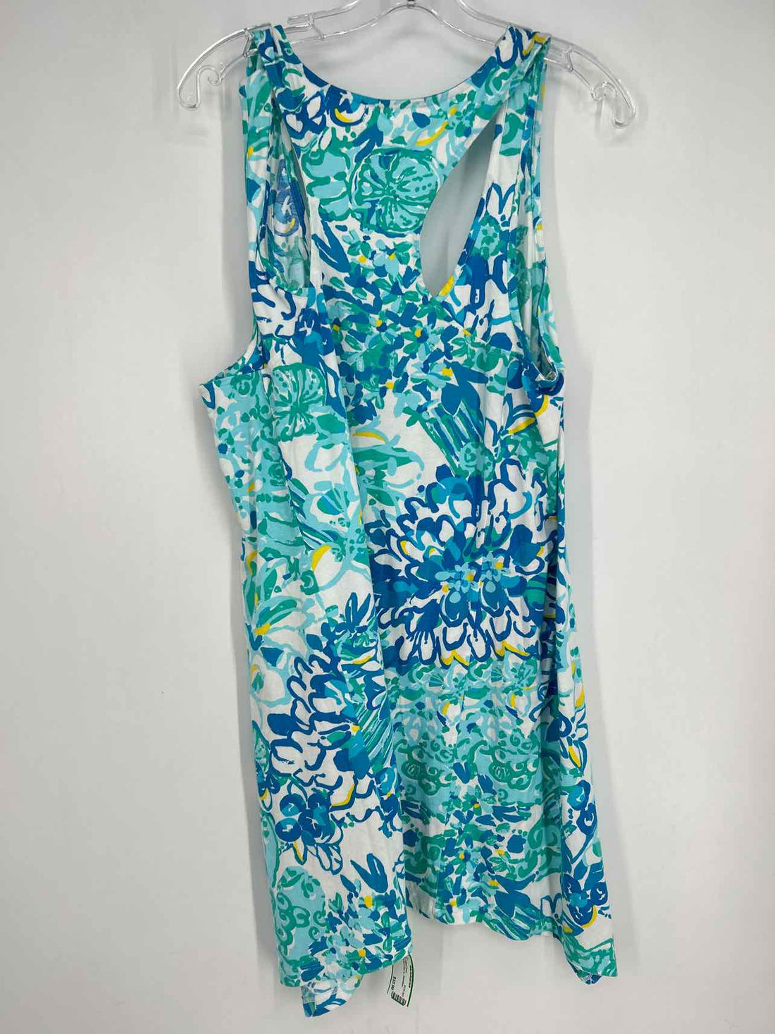 Lilly Pulitzer XL White & Blue Floral Sleeveless Lilly Pulitzer Dress