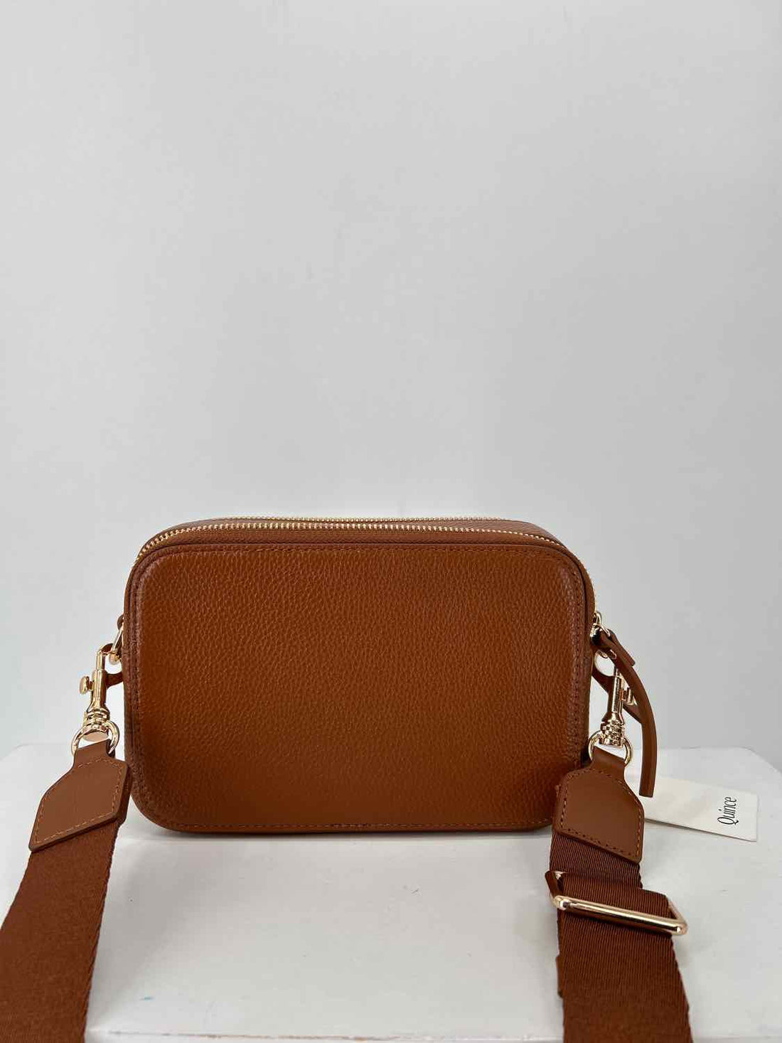 Quince Cognac Pebbled Leather NWT Crossbody