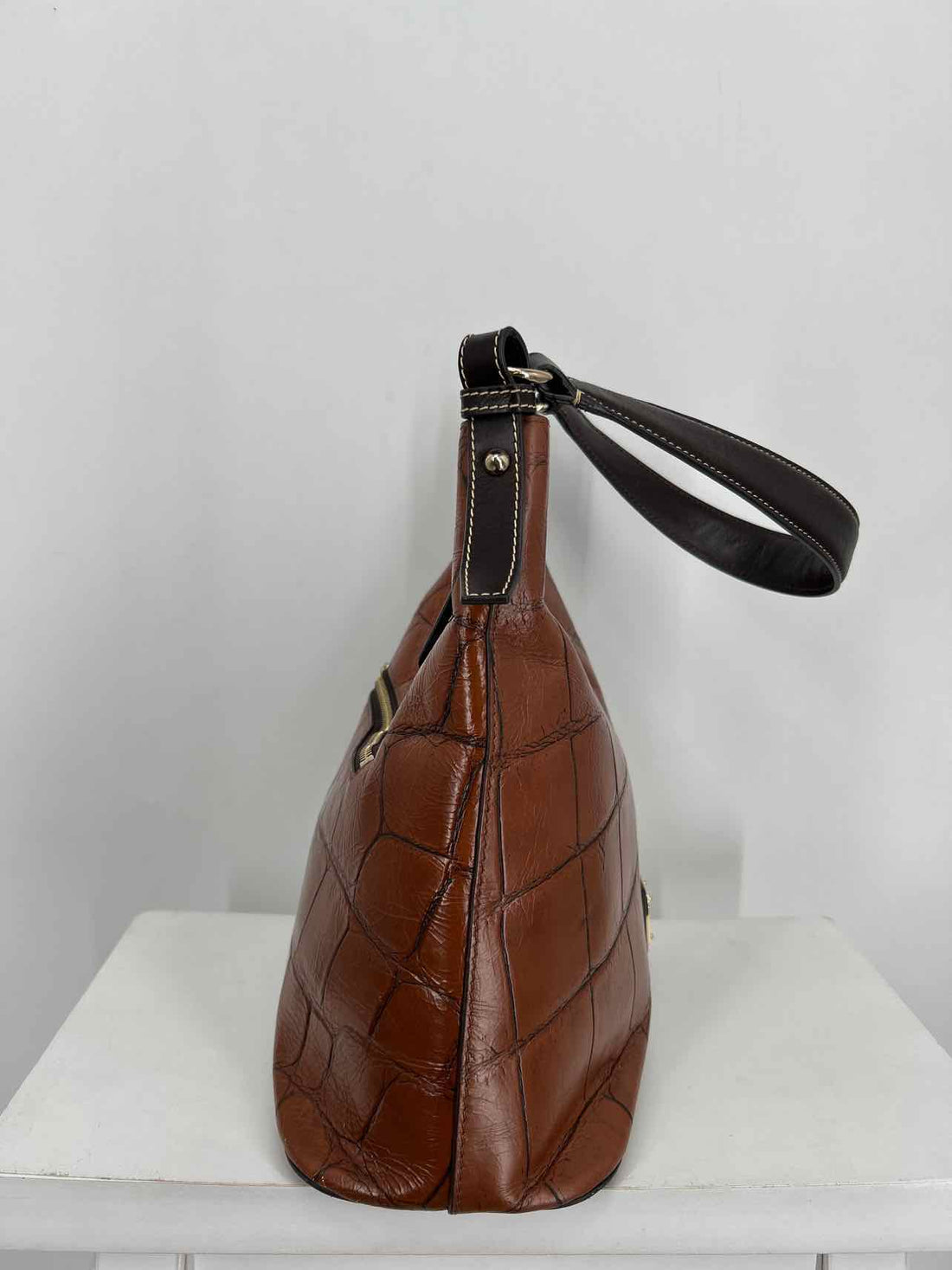 Dooney & Bourke Brown Genuine Leather Pre Owned Hobo