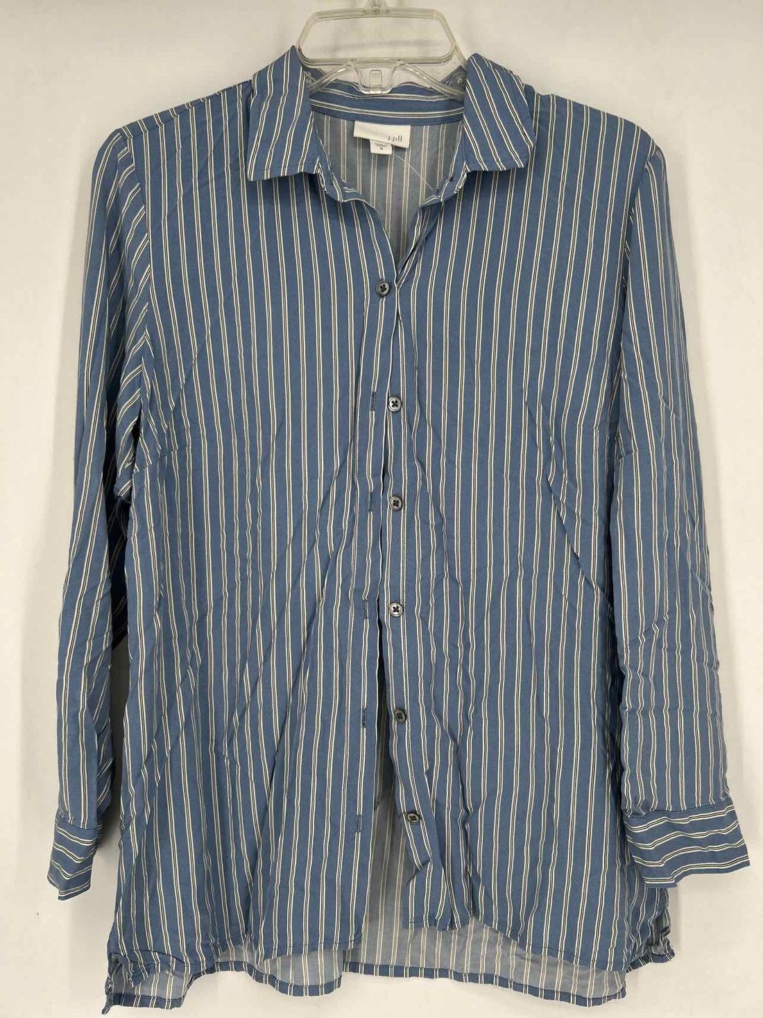 J Jill Size M Blue Stripe Long Sleeve