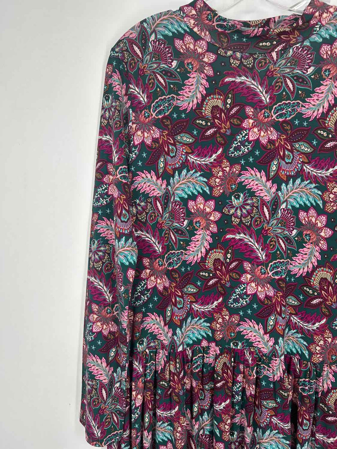 Loft Size L Teal & Purple Print NWT Dress