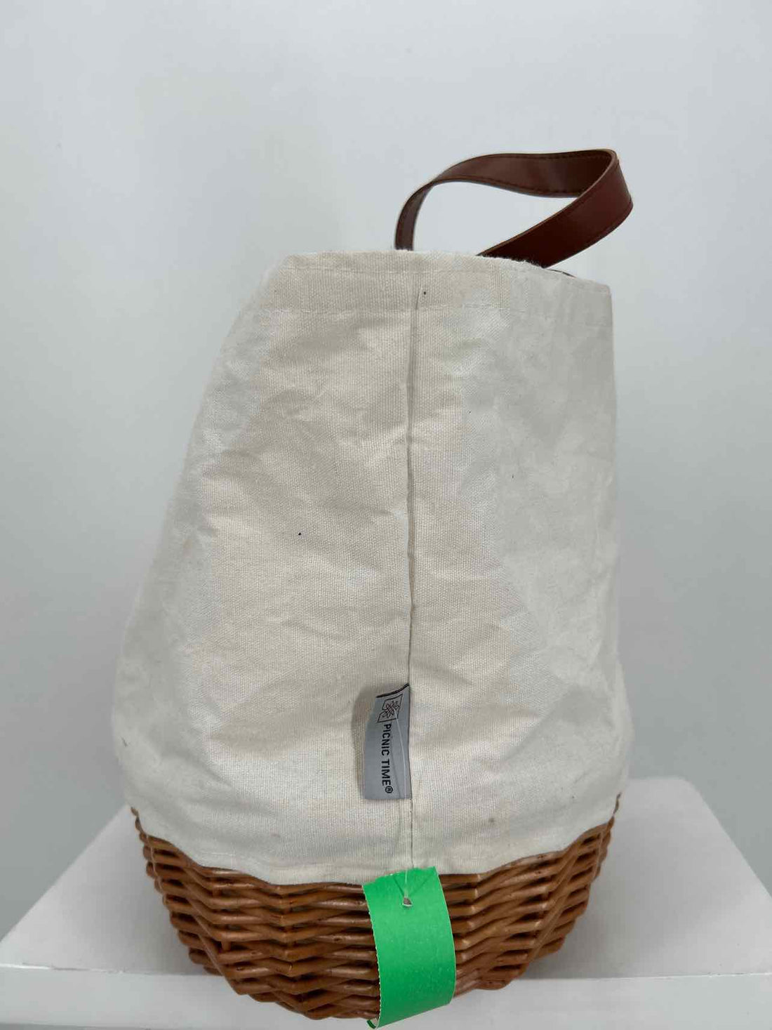 Picnic Time Canvas Whicker Pre Owned Tote