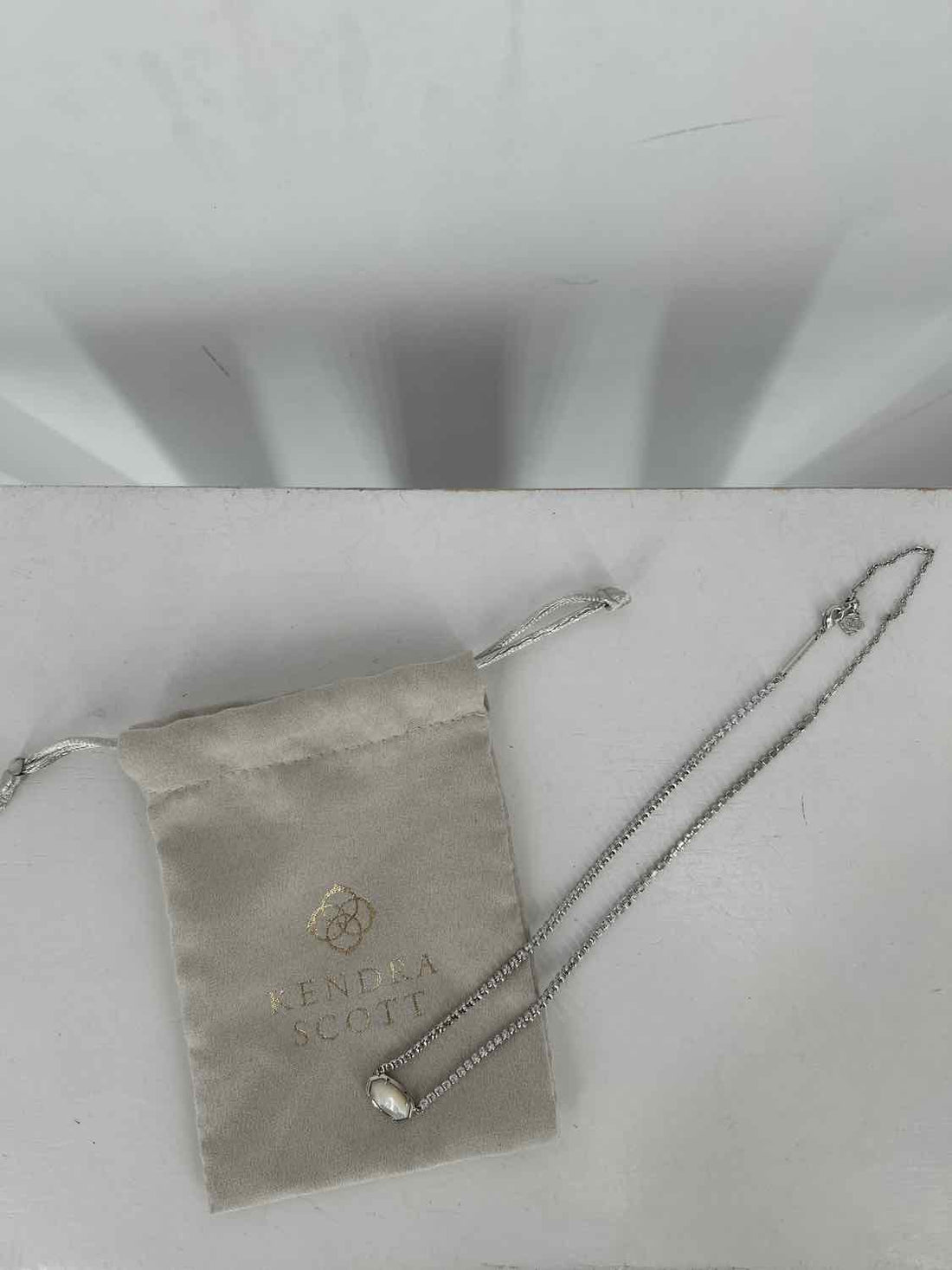 Kendra Scott Silver Rhinestone Pearl Necklace