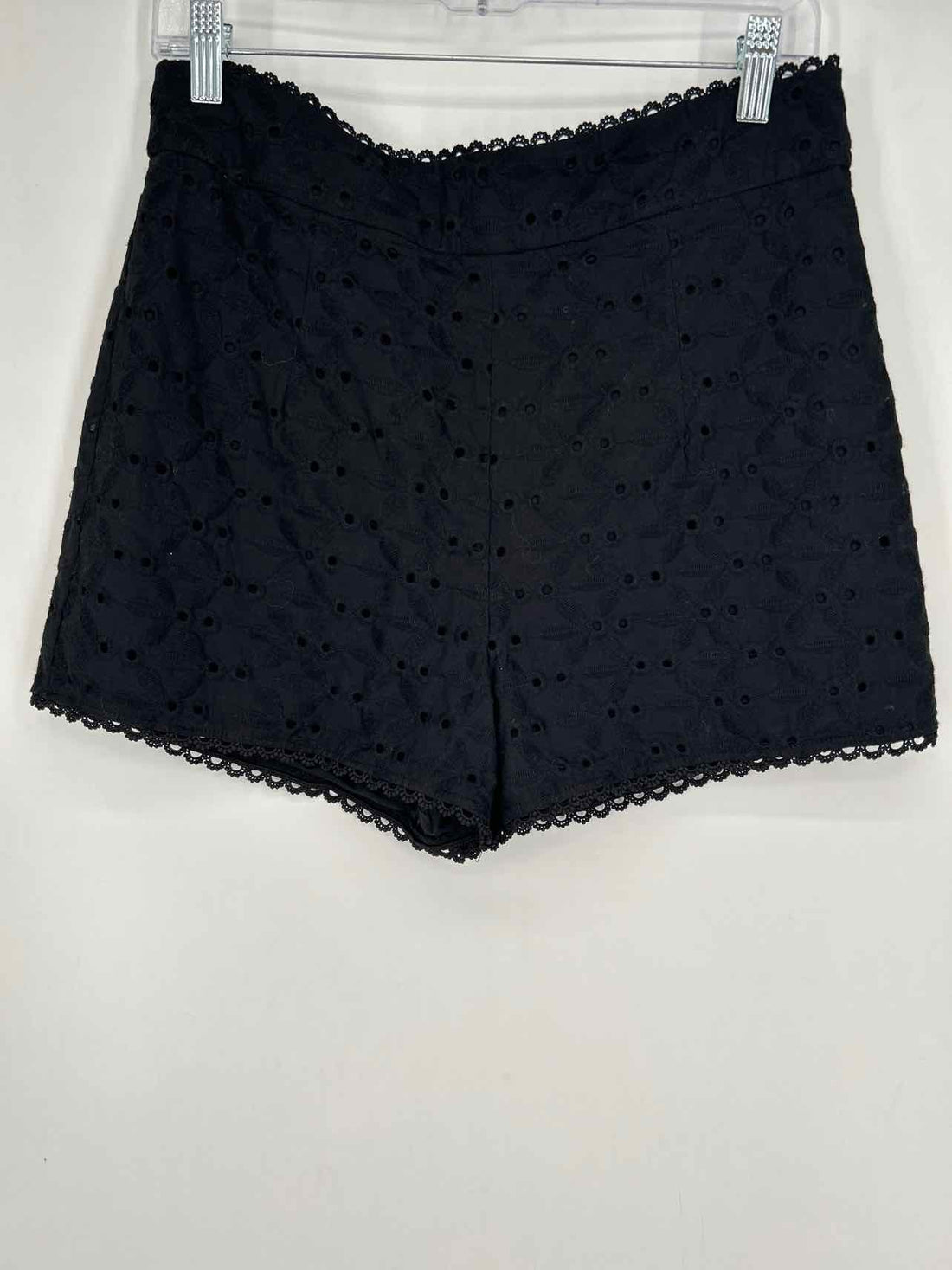Lena Size L Black Eyelet Shorts