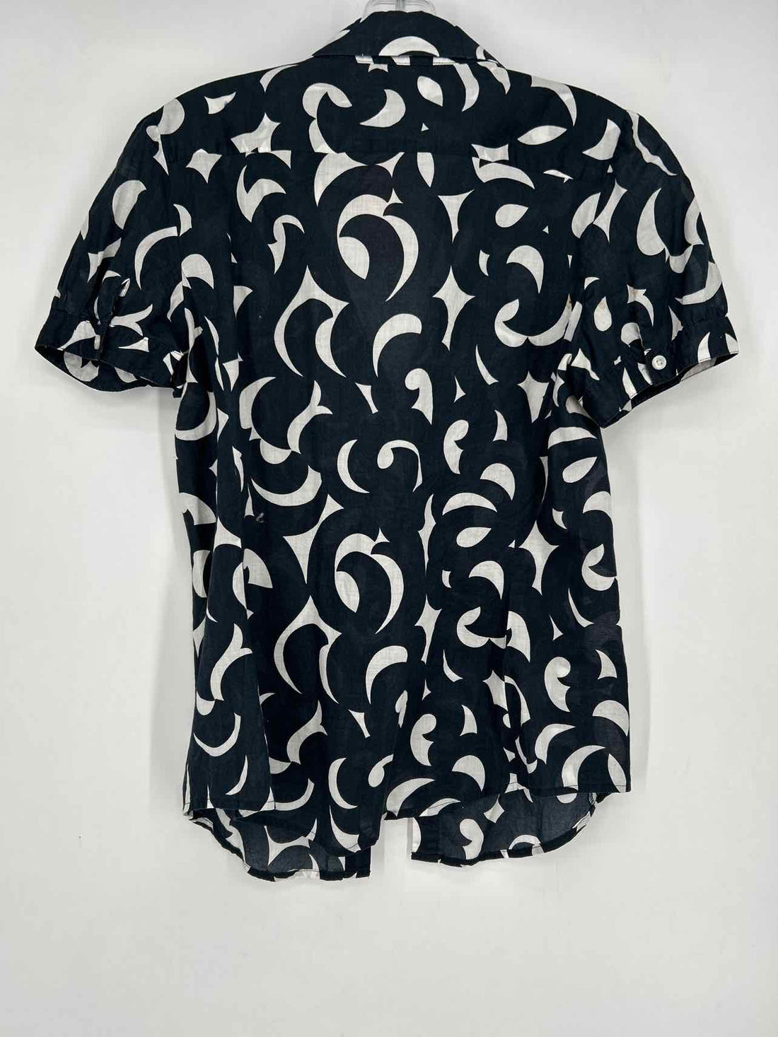 Ann Taylor Size 6 Dark Navy & White Short Sleeve