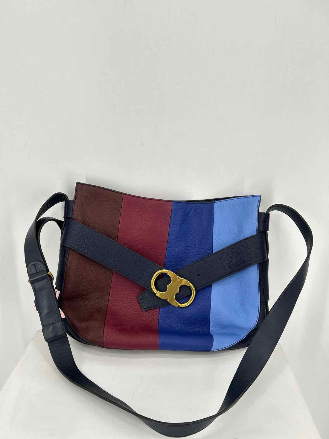 Tory Burch Navy Colorblock Gemini Belted Hobo