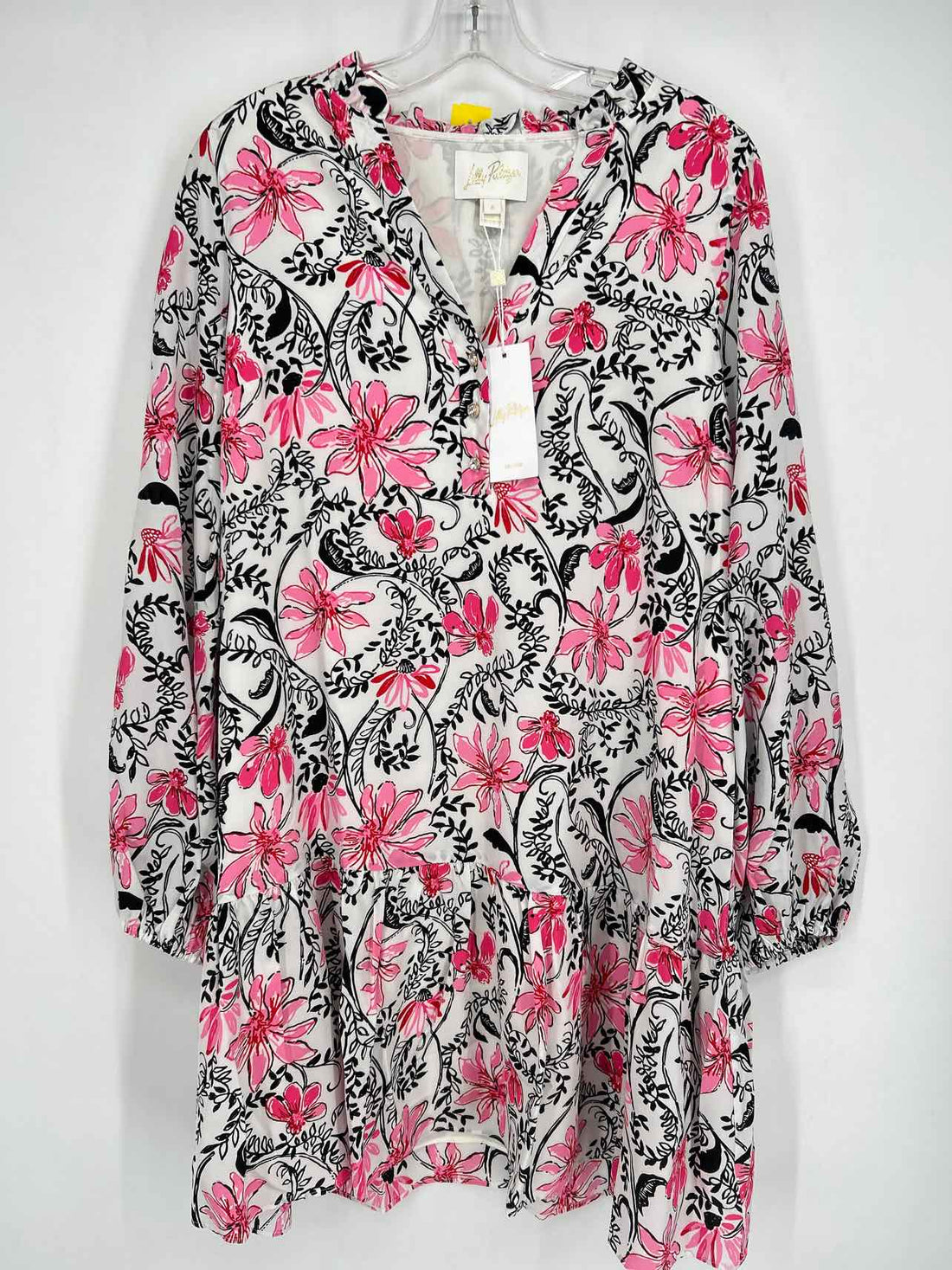 Lilly Pulitzer 8 White & Black Floral Silk NWT Lilly Pulitzer Dress
