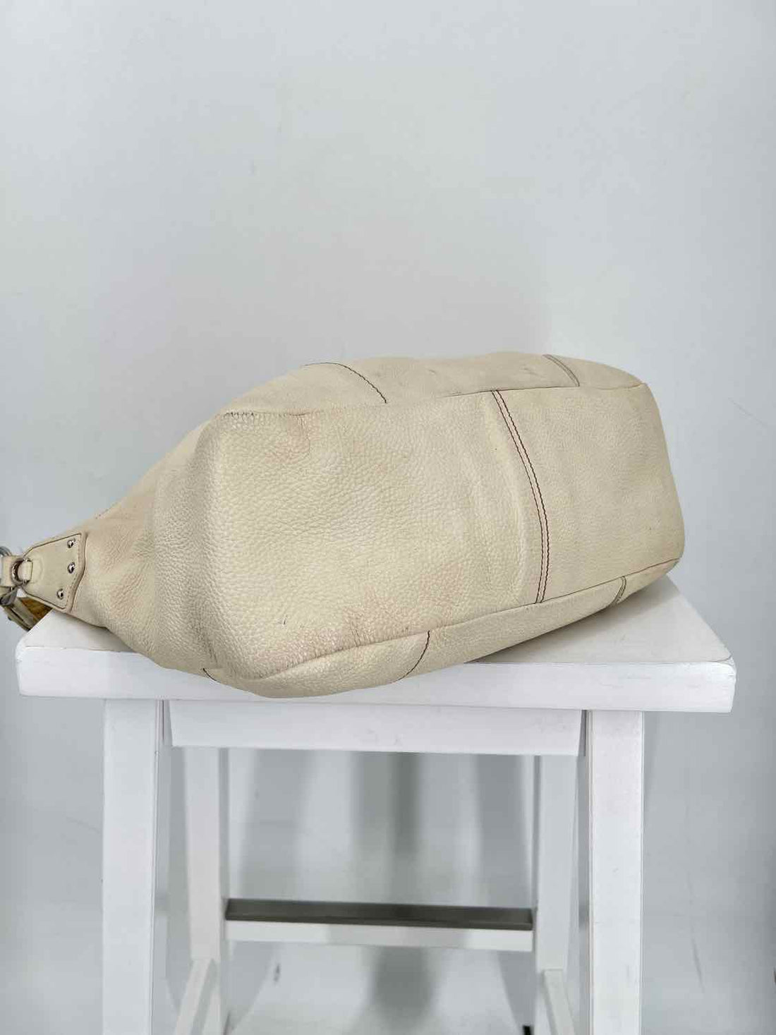 Prada Vitello Daino Leather Hobo Cream LUXURY