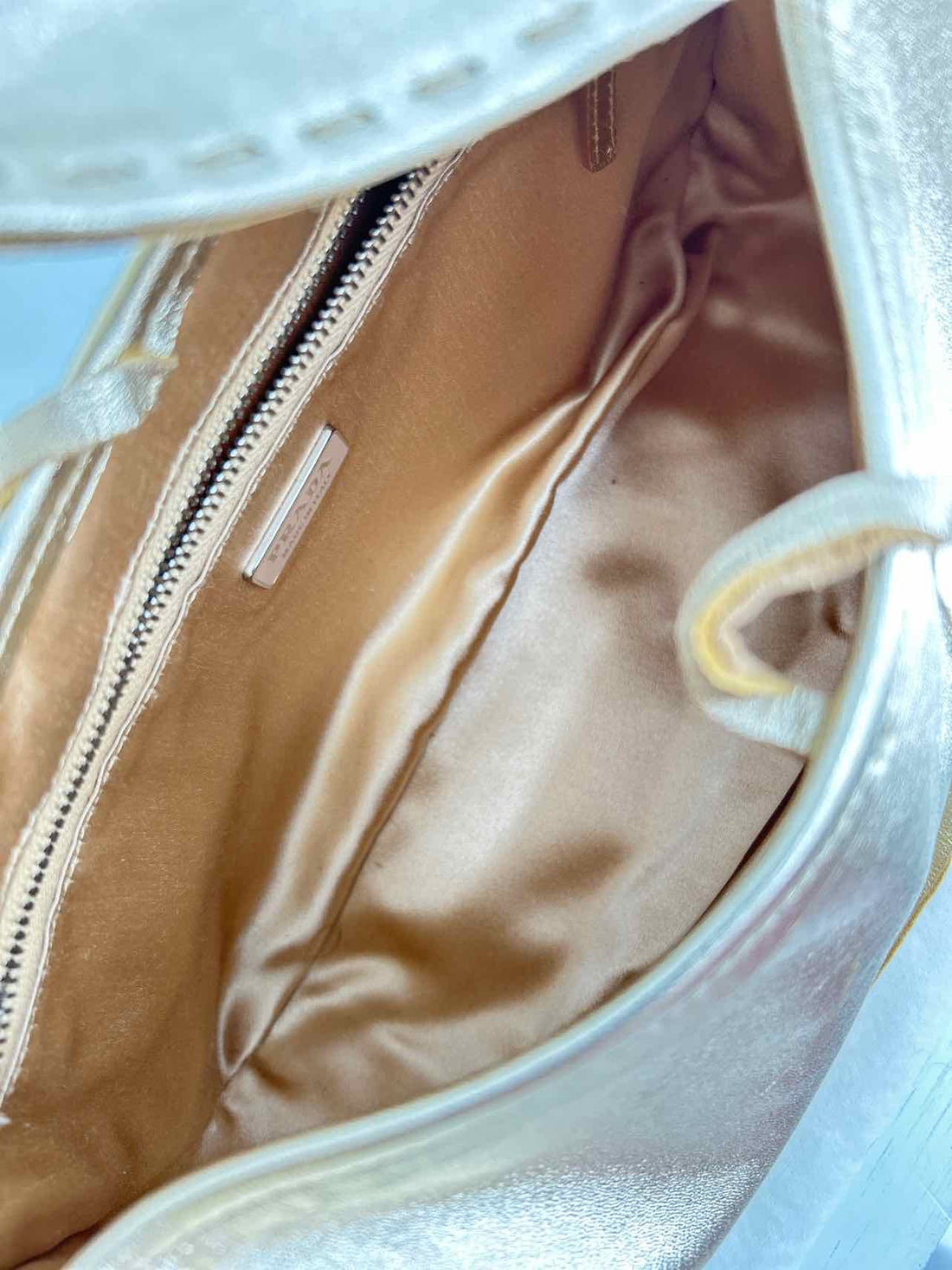 Prada Gold Silk Shoulder Purse