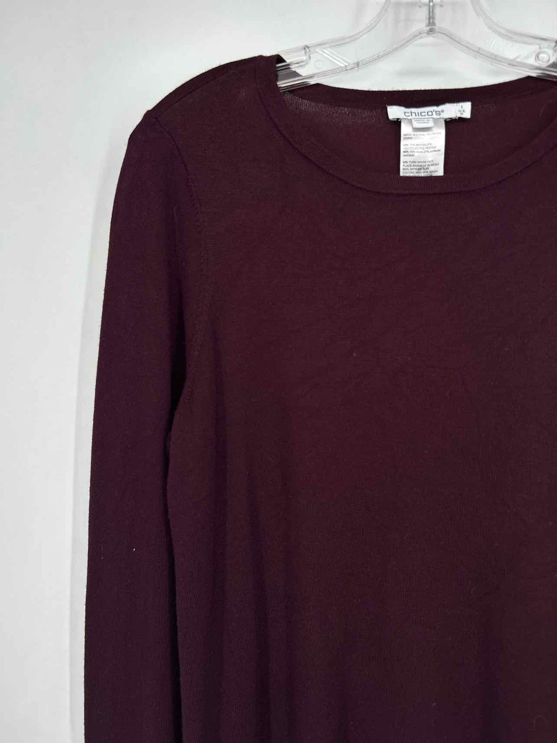 Chicos Size 1(M) Dark Burgundy Sweater