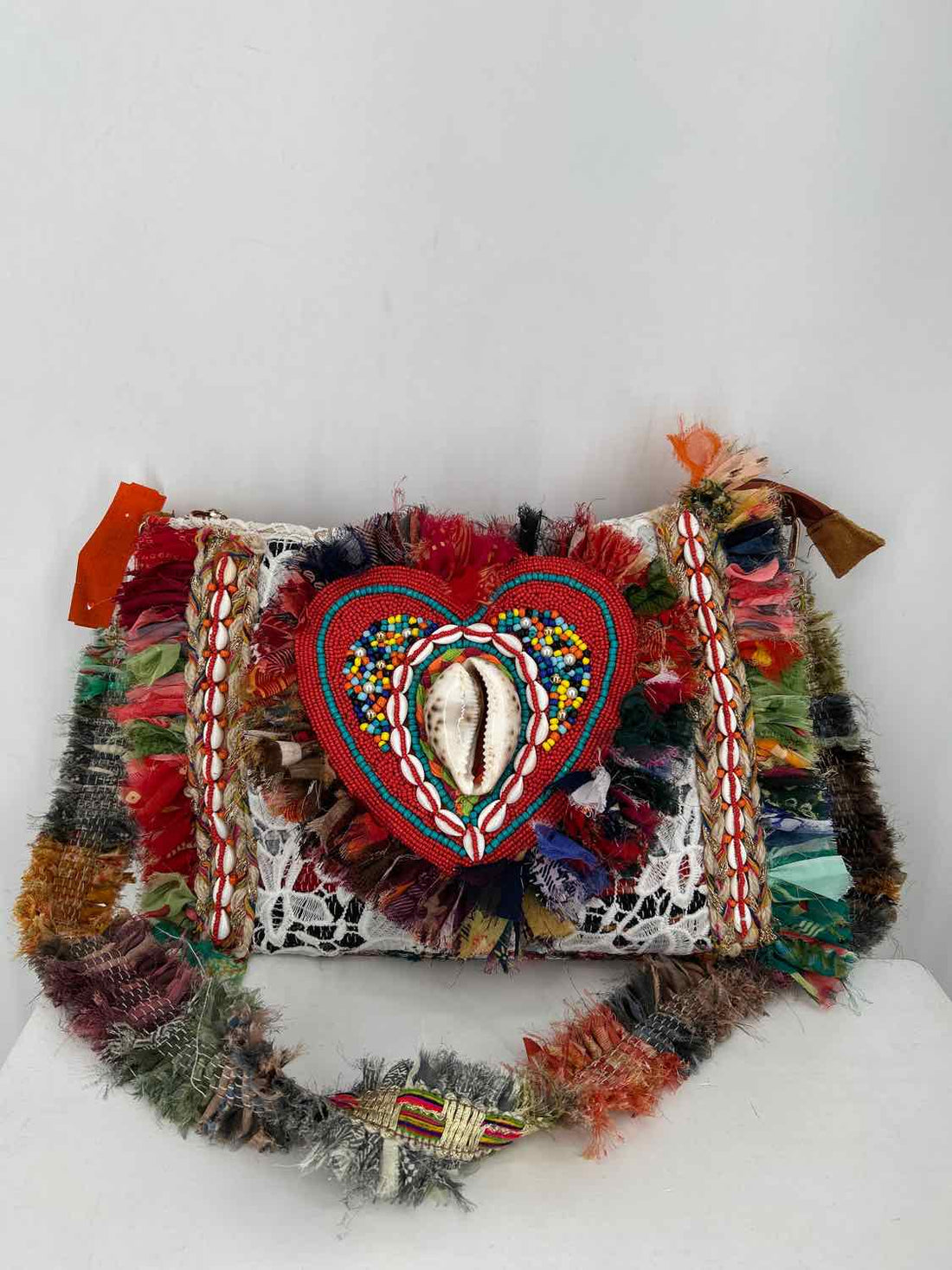 Handmade Multi Color Mixed Media Pre Owned Crossbody