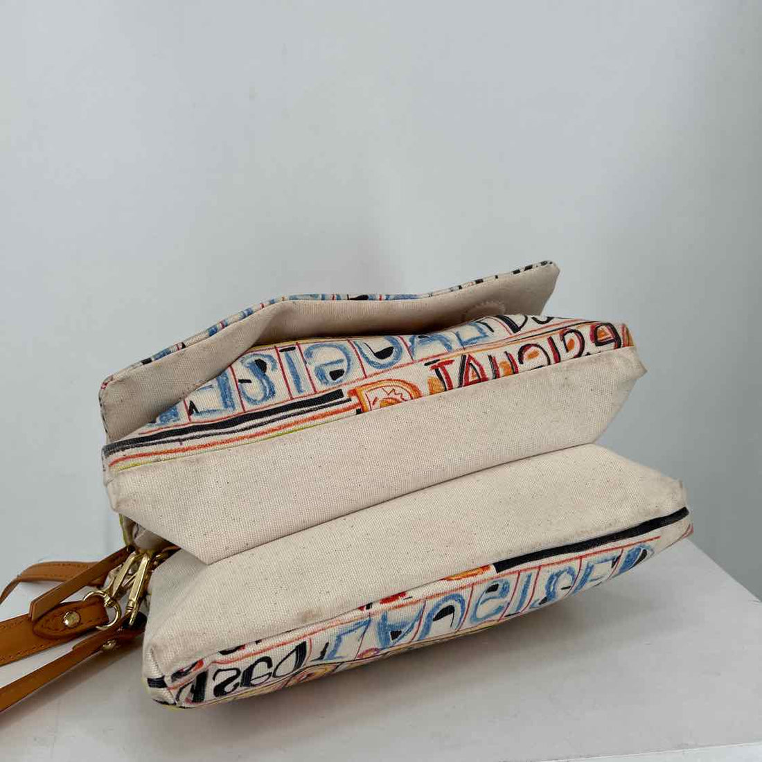 Desigual Beige Print Canvas Crossbody
