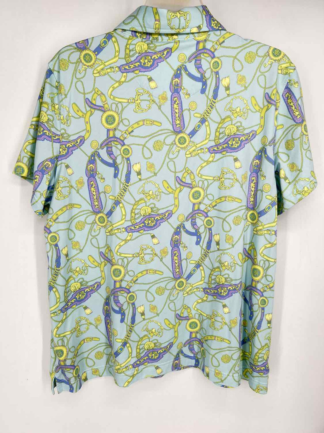 Brooks Brothers Size XL Light Blue Print Short Sleeve