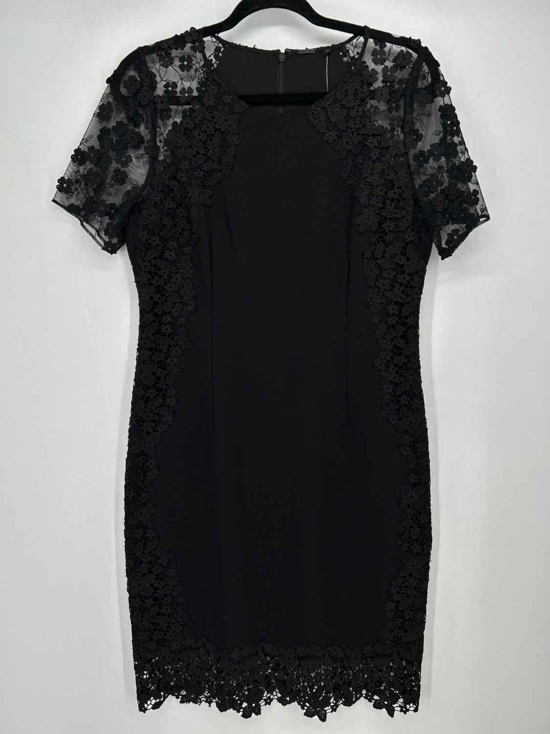 Elie Tahari Size 8 Black Short Sleeve Dress
