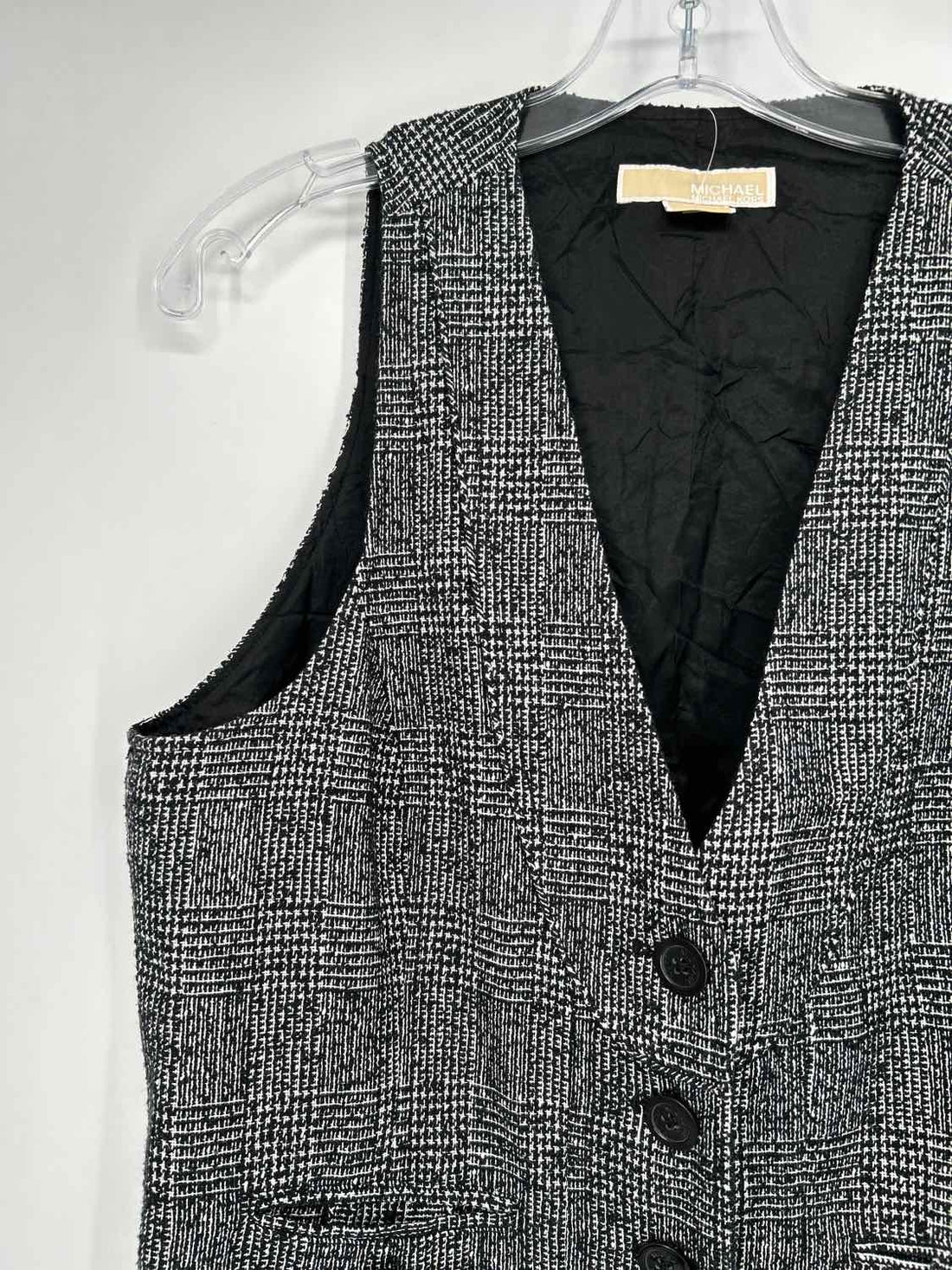 Michael Kors Size 10 Black & White Tweed Vest