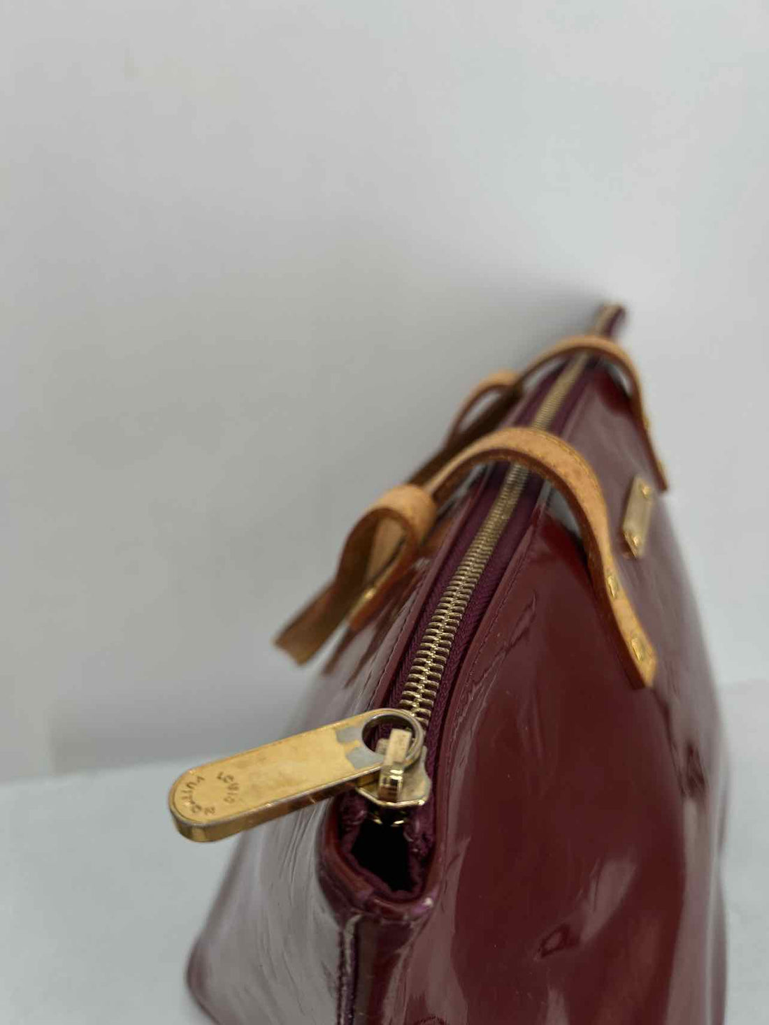 Louis Vuitton Dark Red Vernis Leather Pre Owned Tote