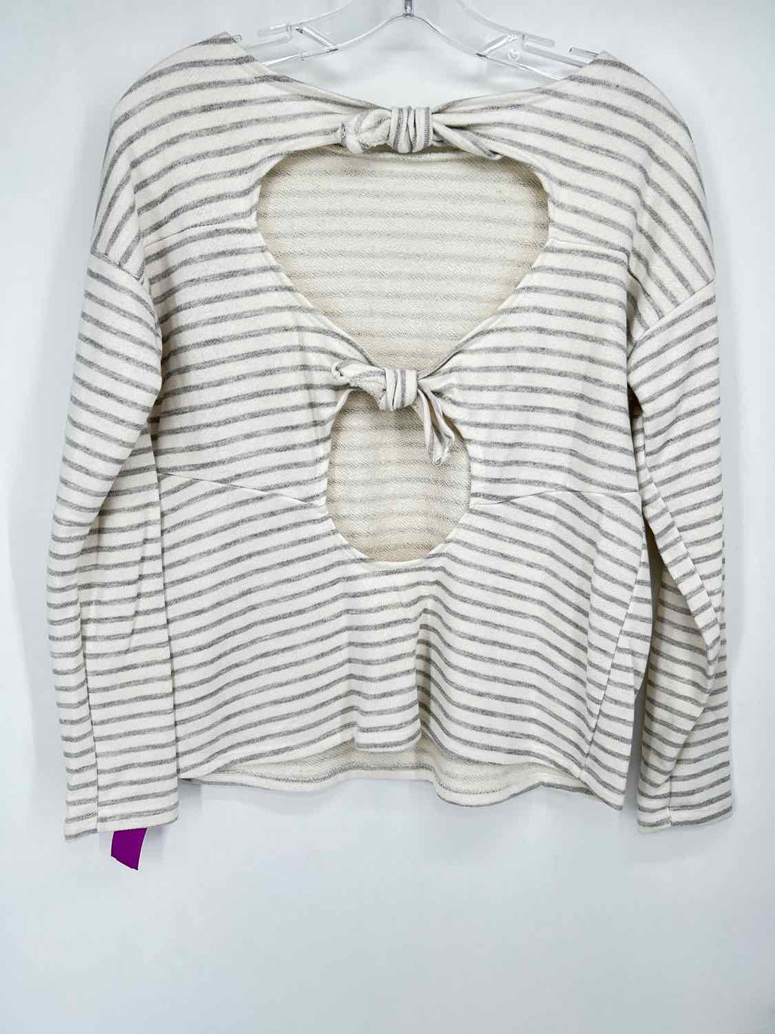Jolie Size S White & Gray Striped Sweater
