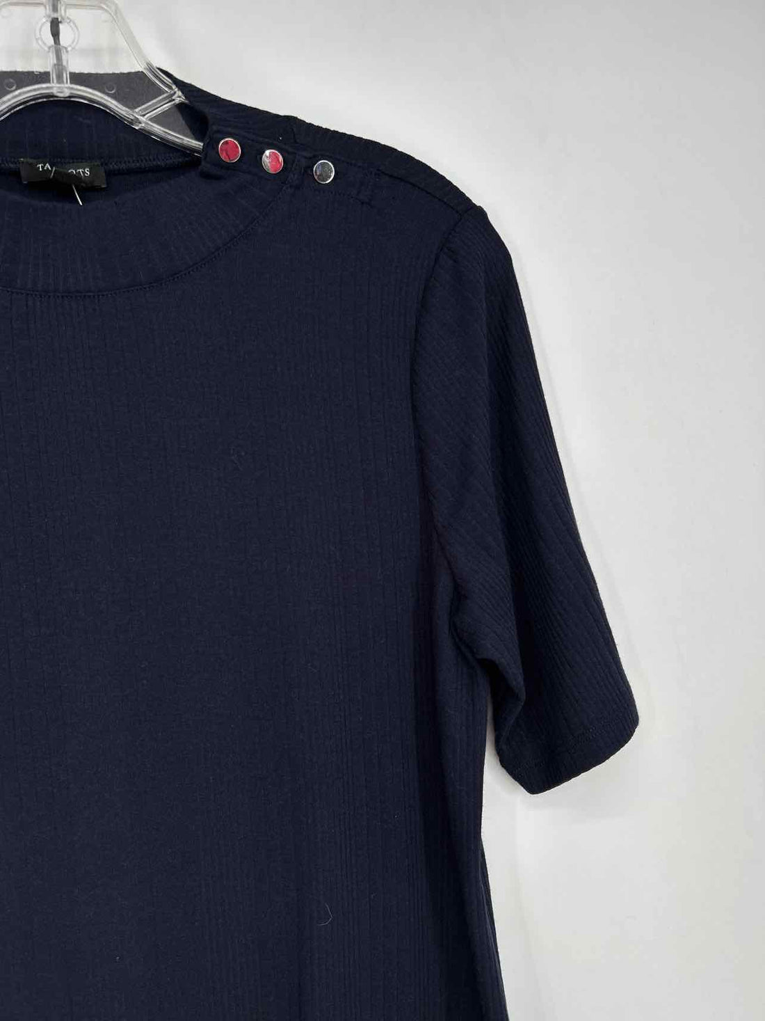 Talbots Size LP Navy Short Sleeve