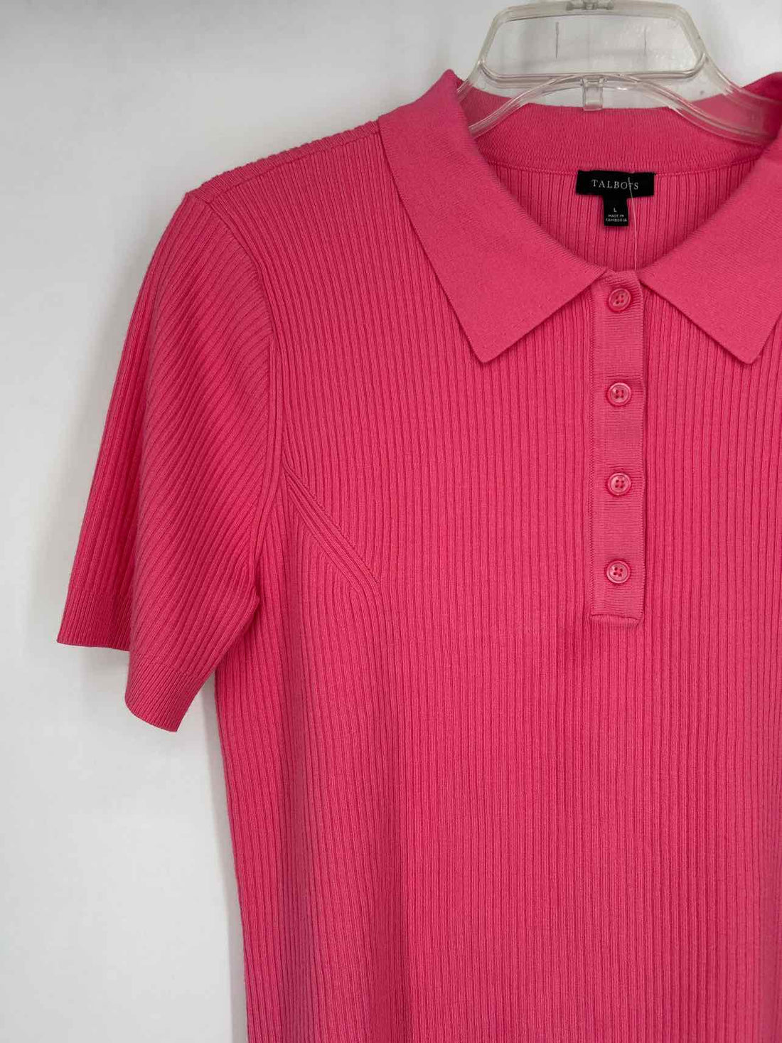 Talbots Size L Pink Short Sleeve
