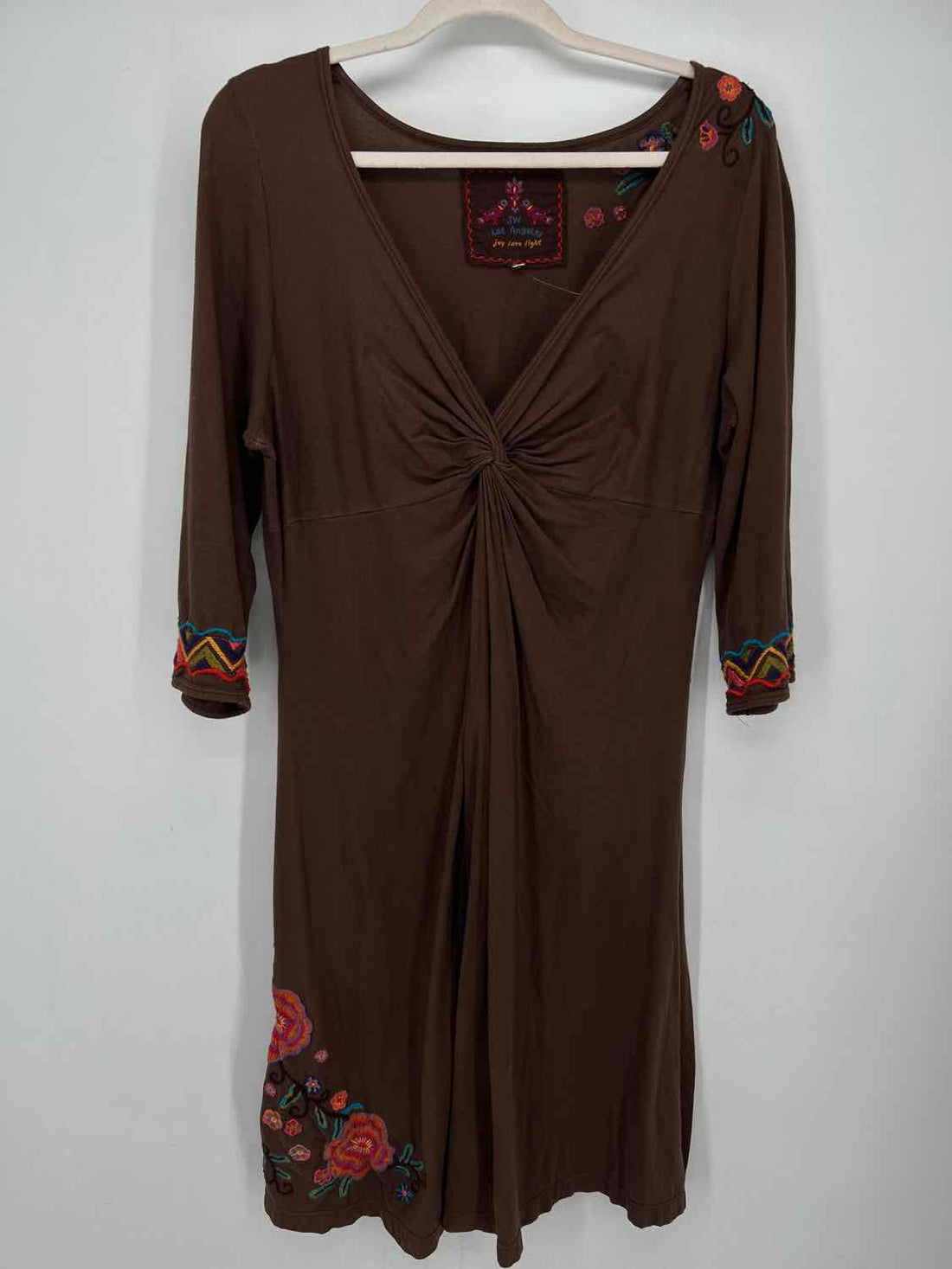Johnny Was Size L Brown w Embroidery Dress