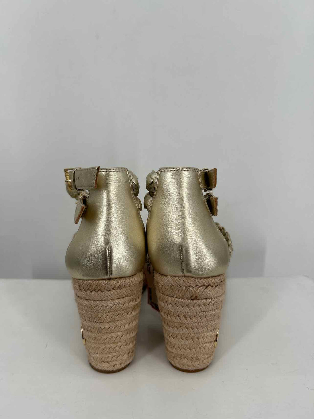 Tory Burch Women Size 10 Gold Espadrilles Wedges