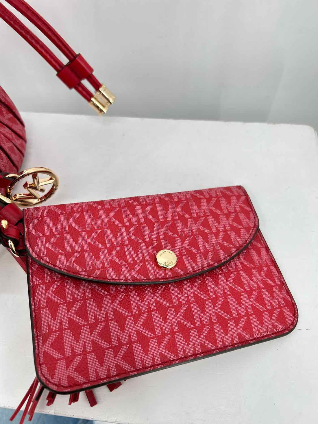 Michael Kors Red Signature Leather Crossbody