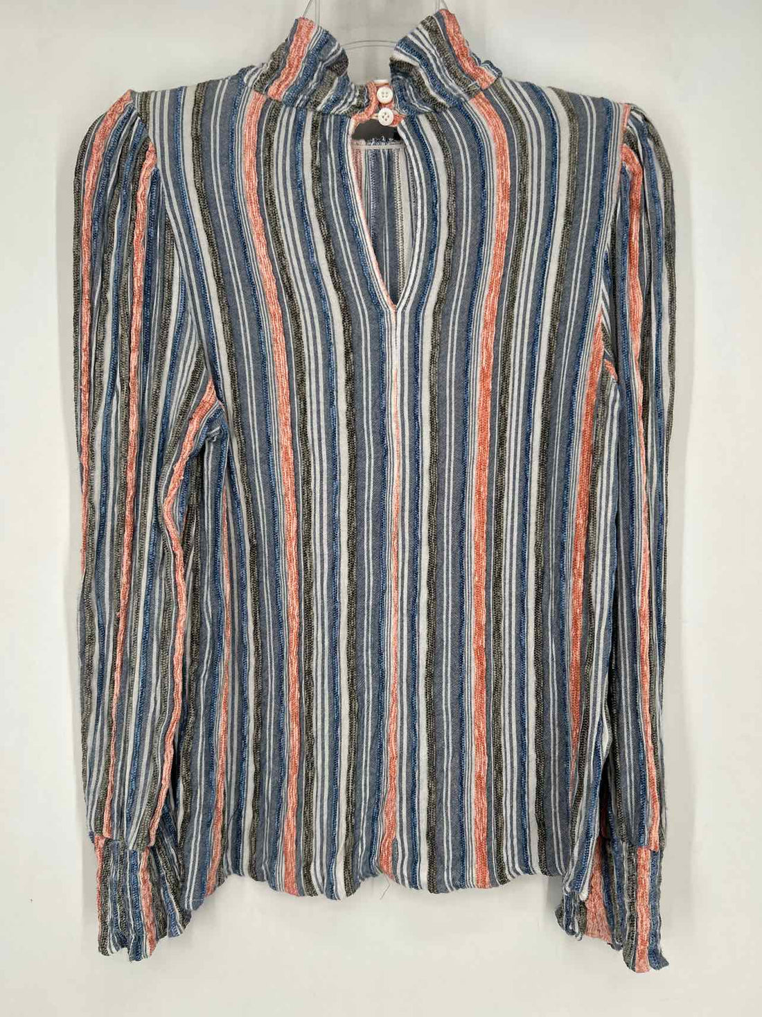 Frnch Size S Blue & Orange Striped Long Sleeve