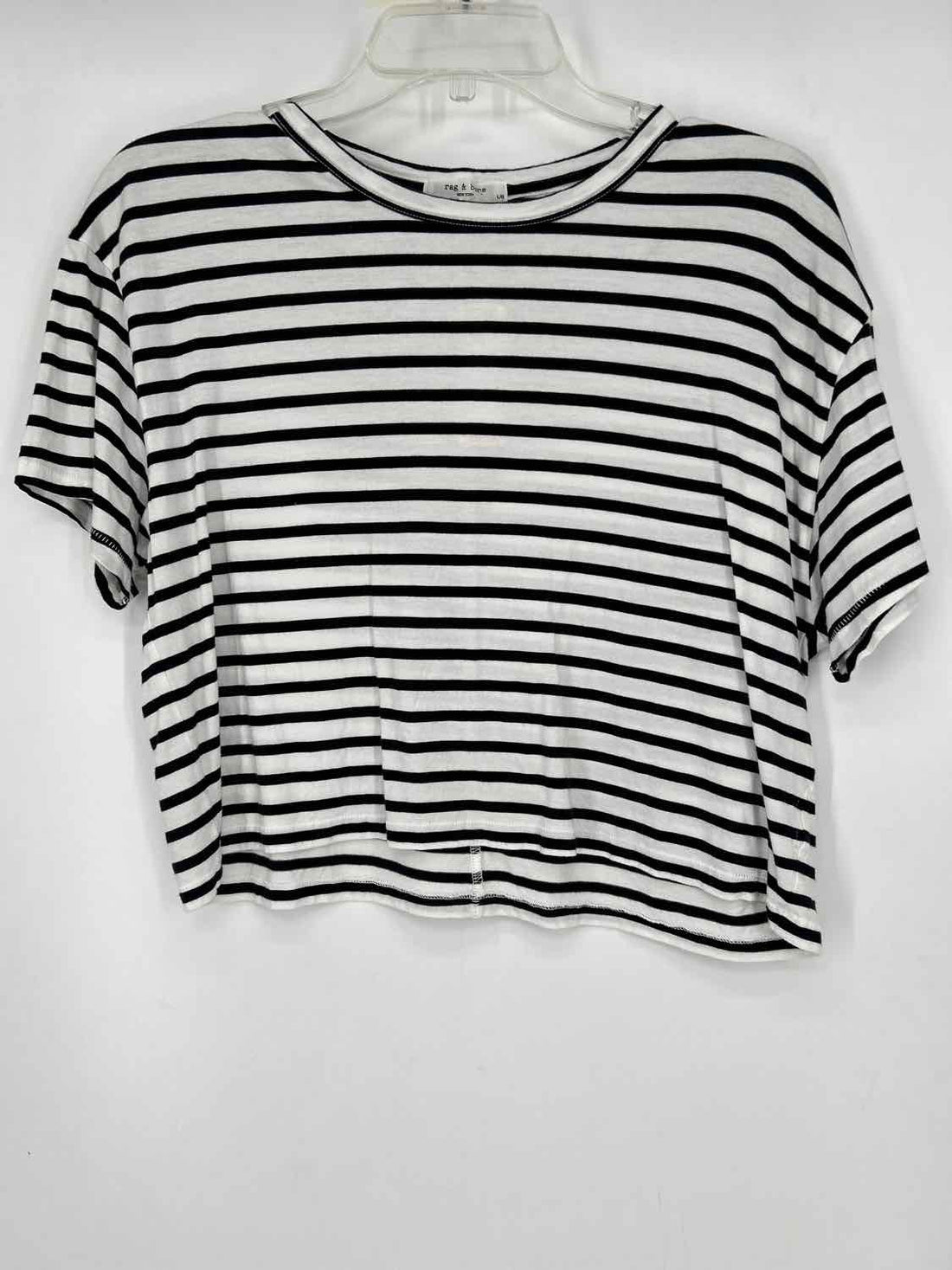 Rag & Bone Size L Black & White Striped T-shirt