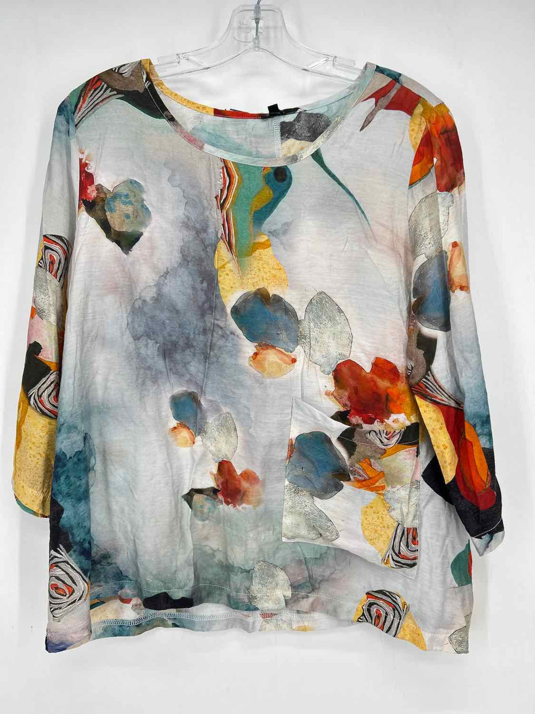 Shana Size S Light Blue Print Long Sleeve