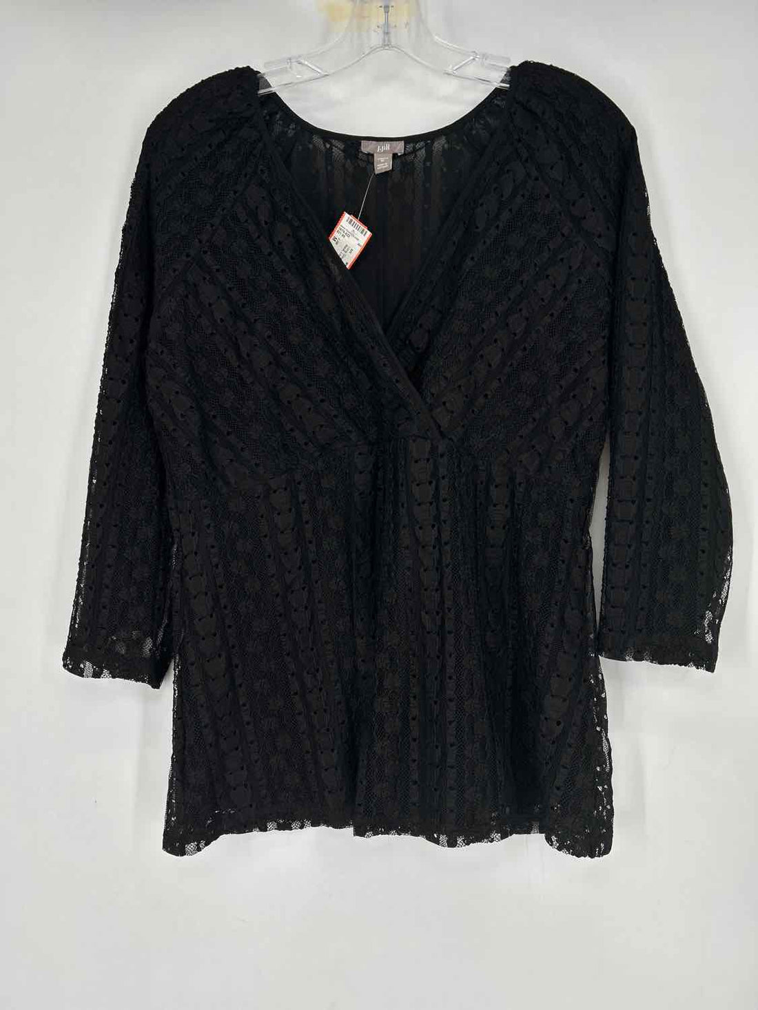 J Jill Size M Black Lace Long Sleeve
