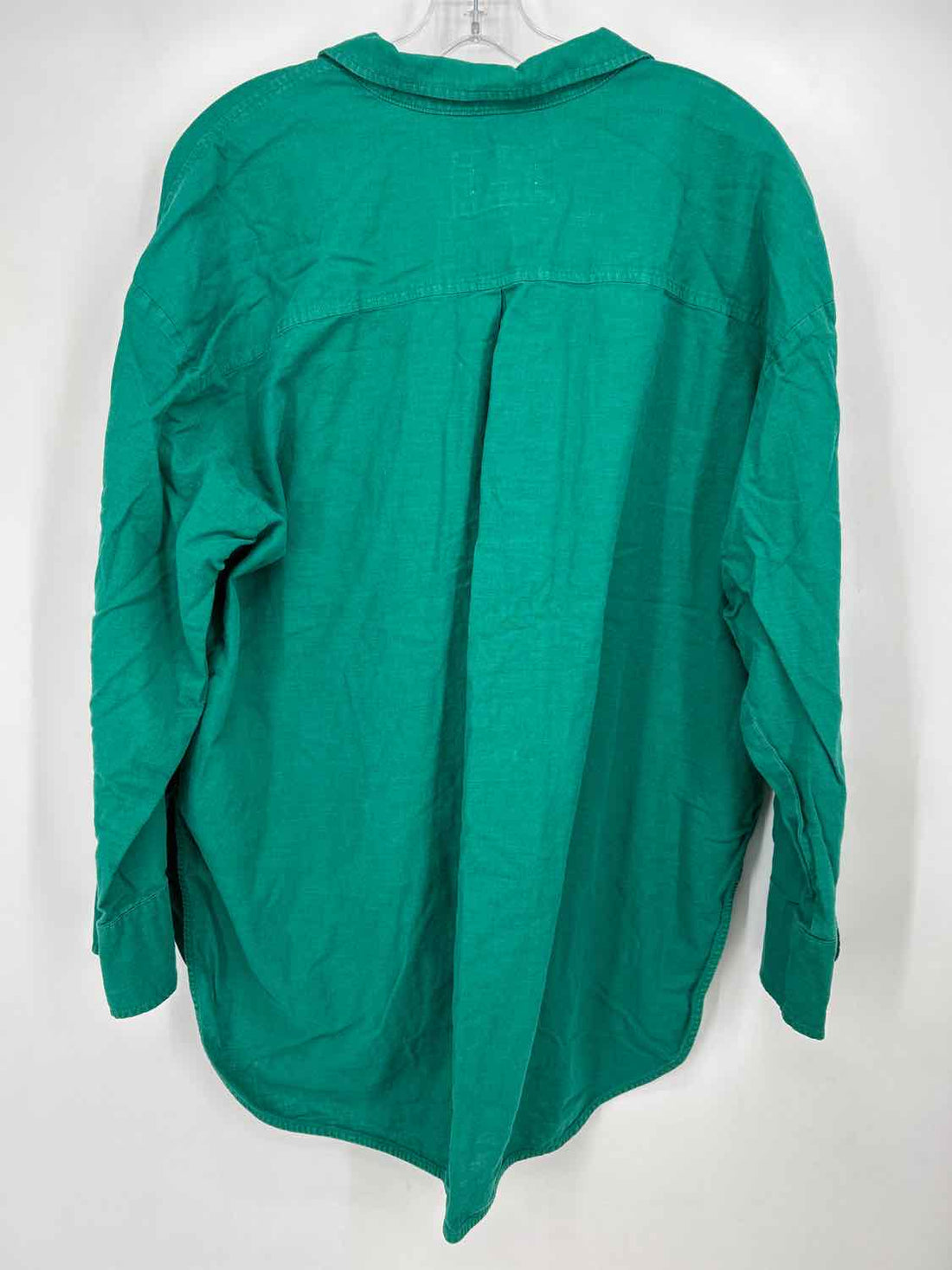 Maeve Size L Green Linen/Cotton Long Sleeve