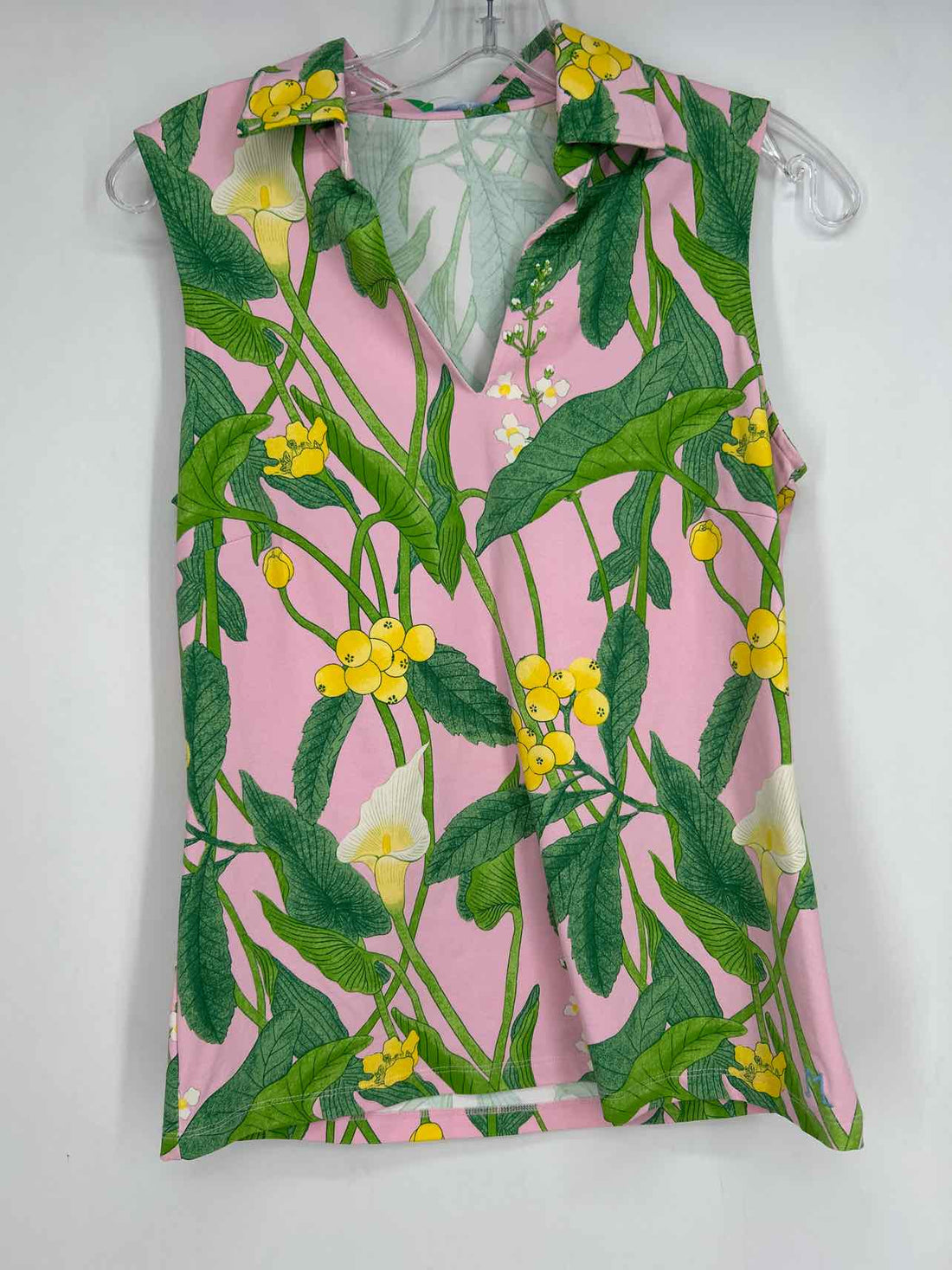 J McLaughlin Size S Pink & Green Floral Sleeveless