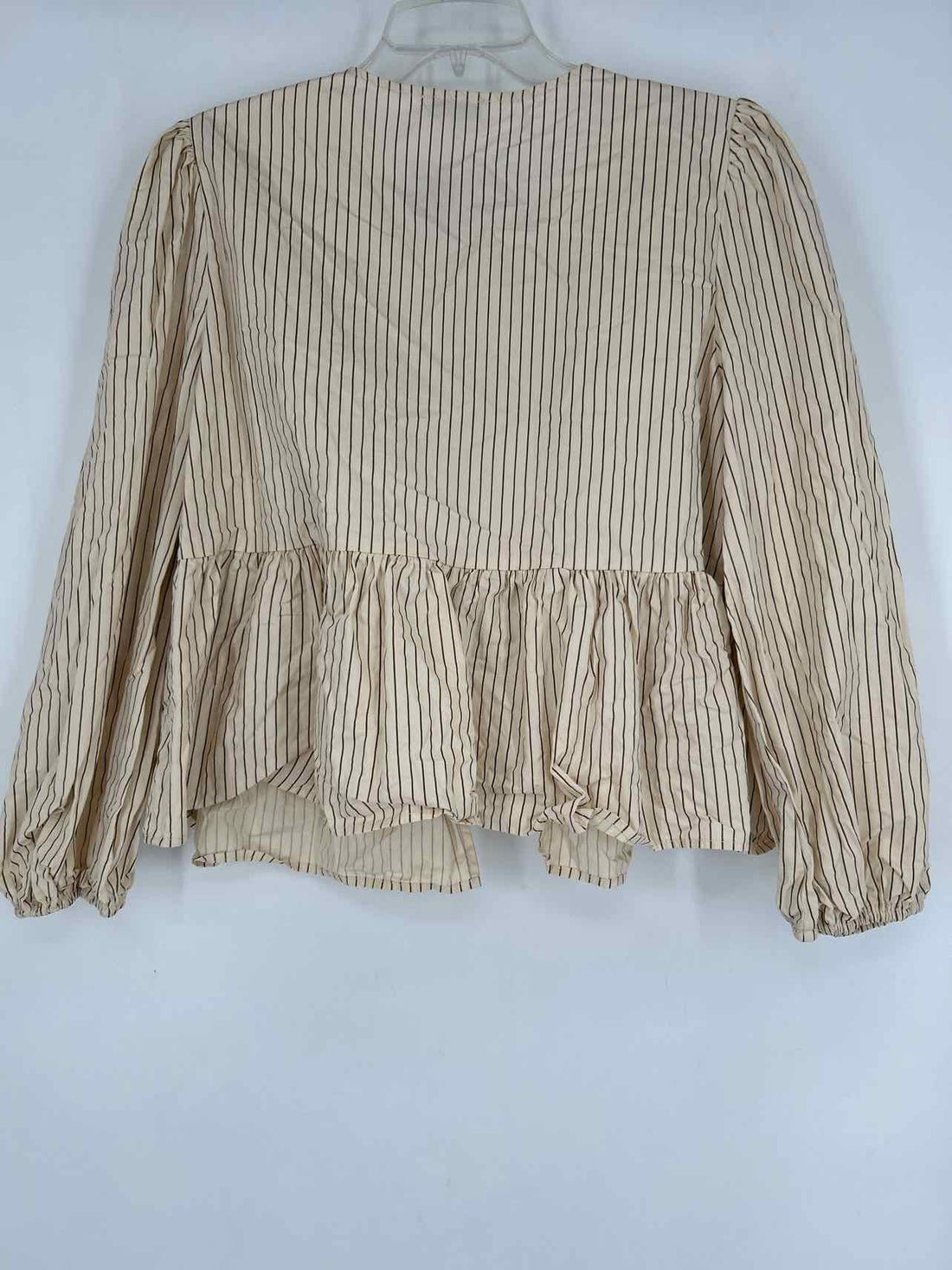Miou Muse Size L Cream & Brown Stripes Long Sleeve