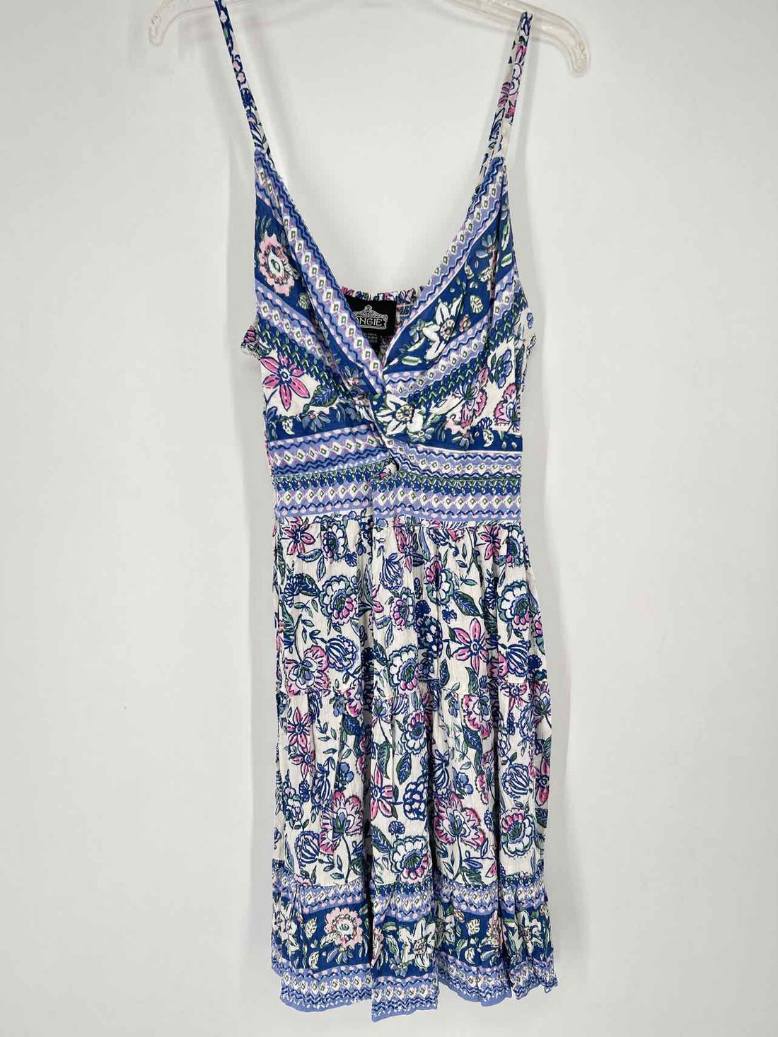 Angie Size M White Blue & Pink Print NWT Dress