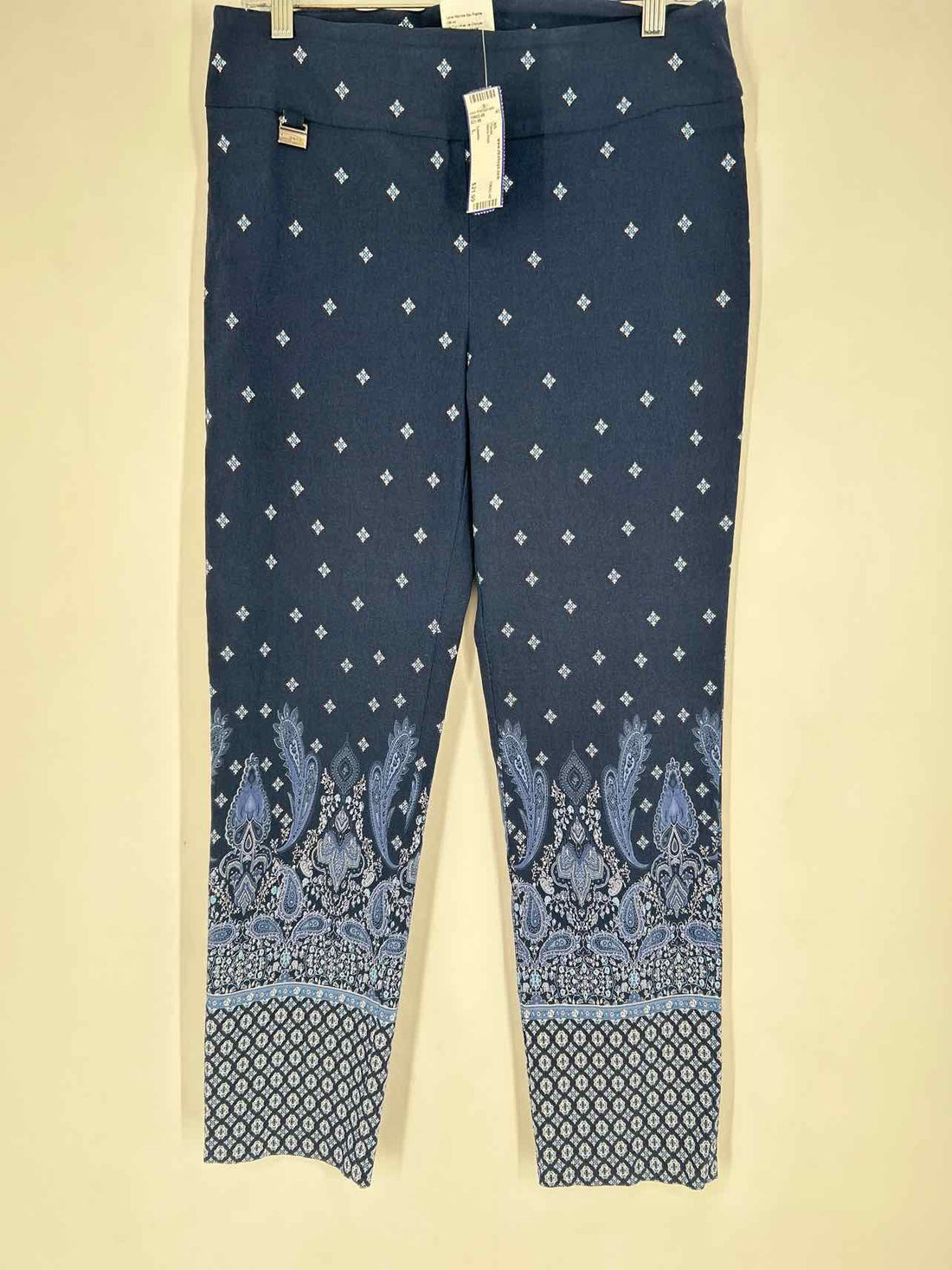Lisette Size L Navy Print Pants