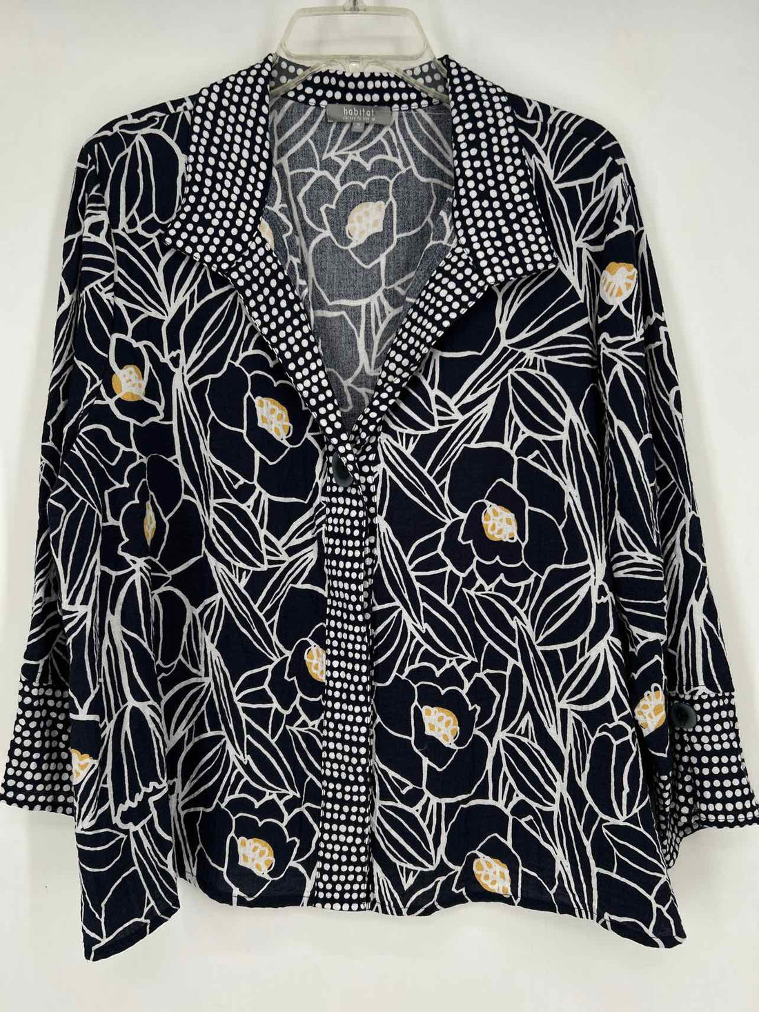 Habitat Size XL Navy & White Rayon/Nylon Long Sleeve