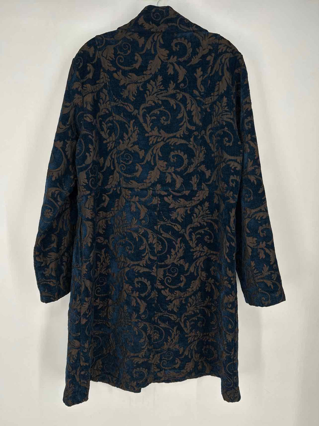 Soft Surroundings Size L Navy & Brown Velvet Vintage Coat