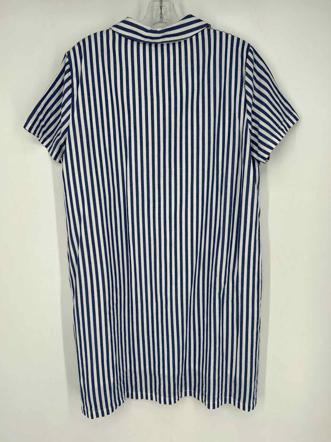 Duffield Lane Size XL White & Navy Striped Short Sleeve Dress