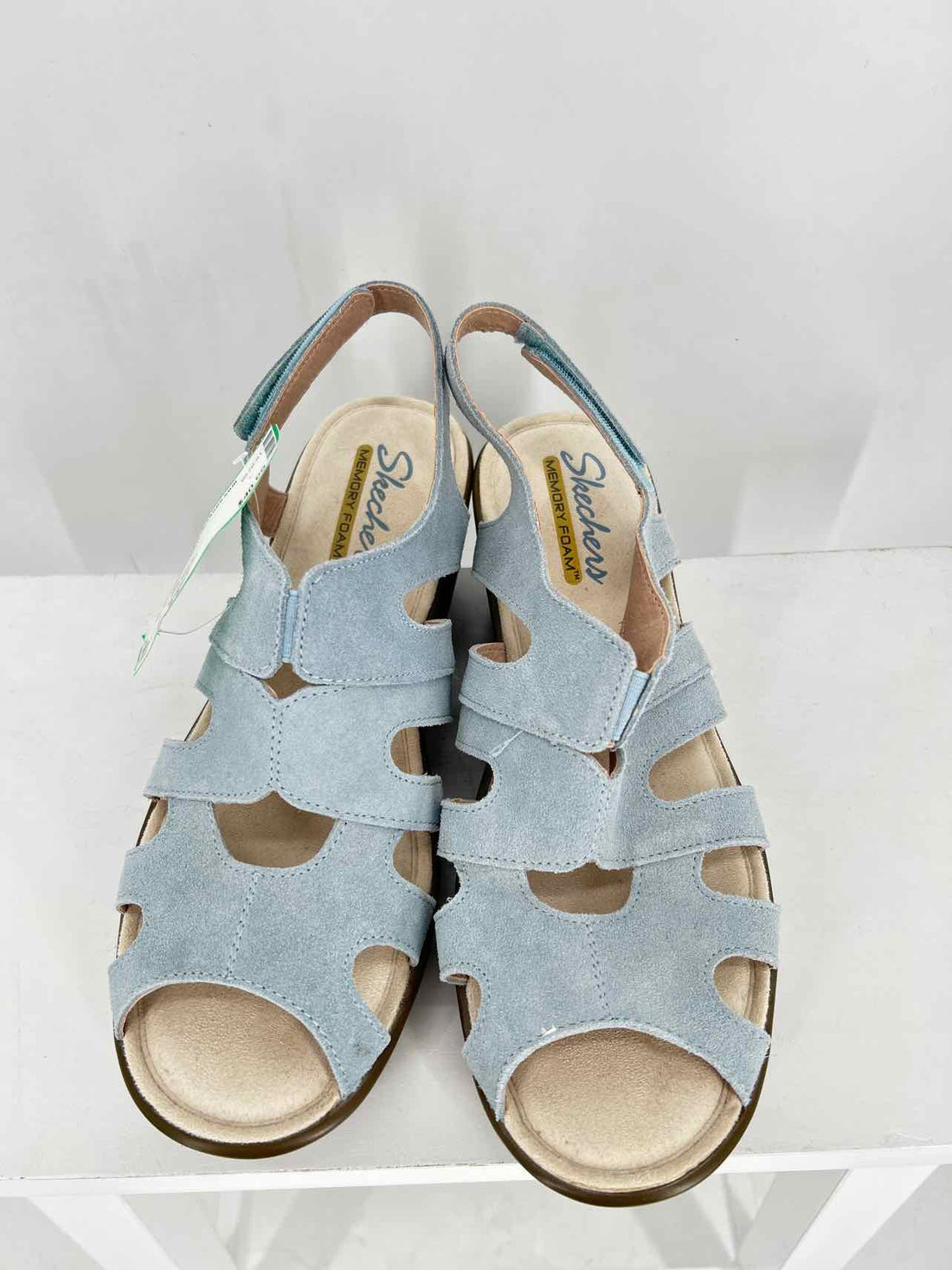 Sketchers Women Size 8.5 Blue Suede Wedges