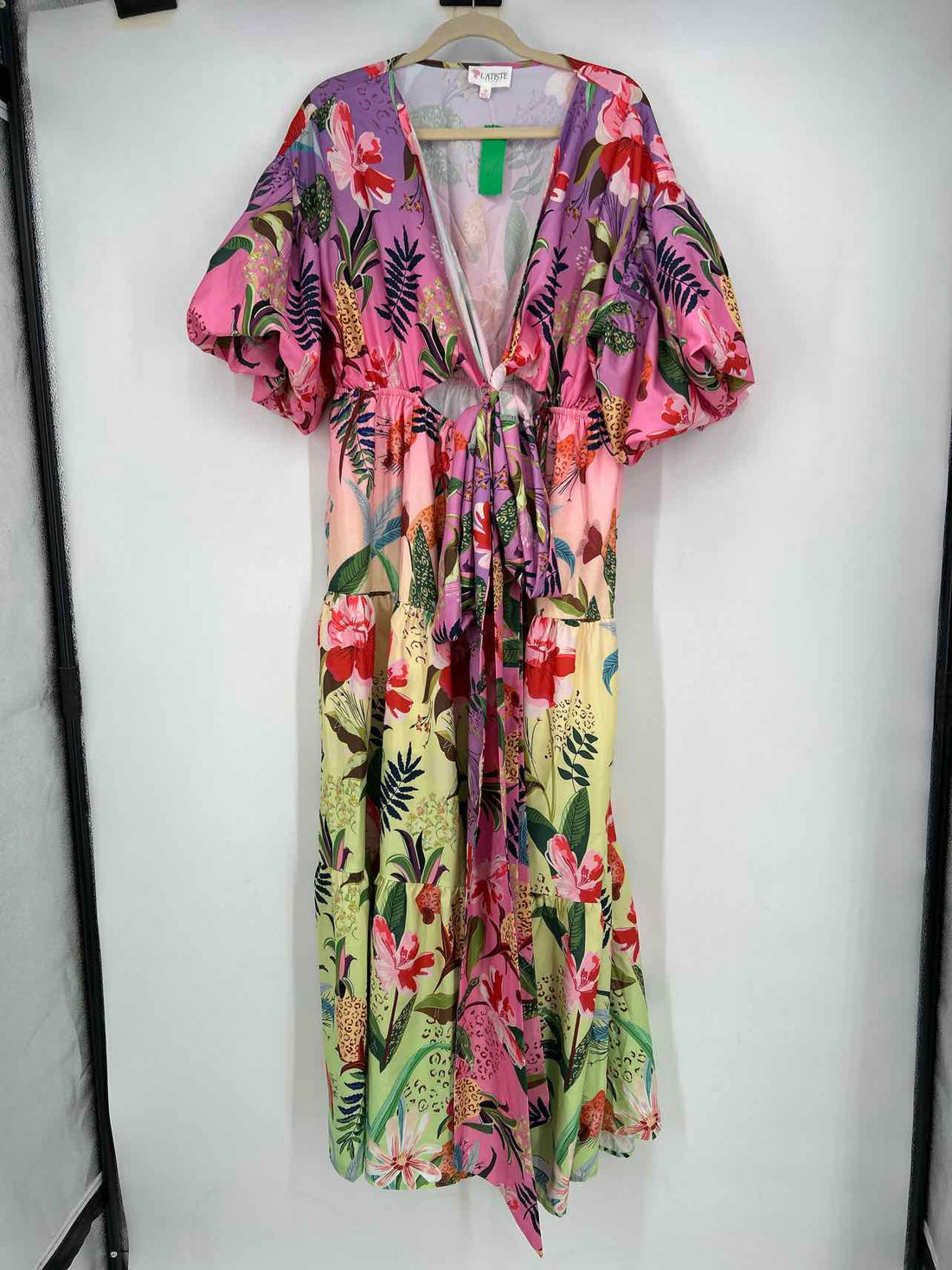 L'atiste by Amy Size 1X Purple Floral Short Sleeve Dress