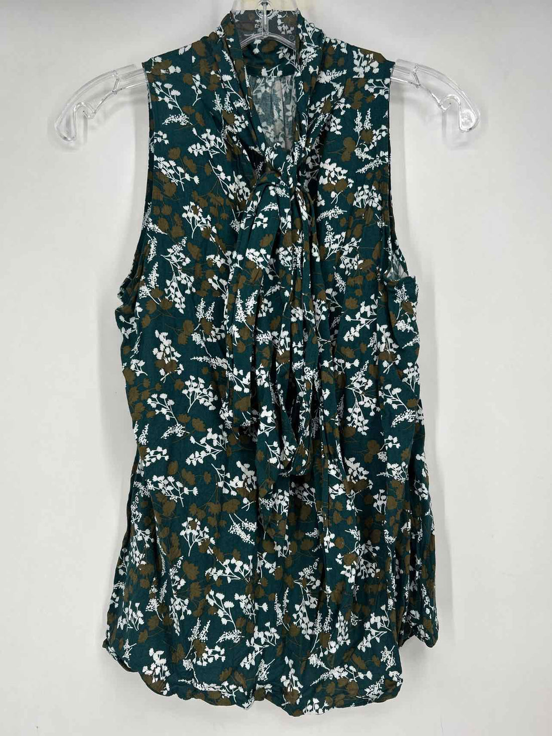 Brooks Brothers Size 8 Dark Green Print Sleeveless