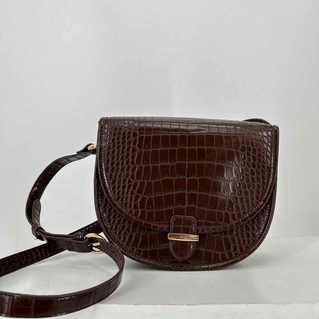J Crew Dark Brown Vegan Leather Crossbody
