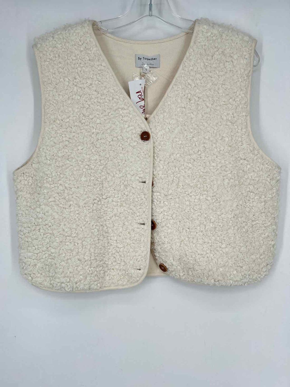 By Together Size S White Fleece NWT Vest